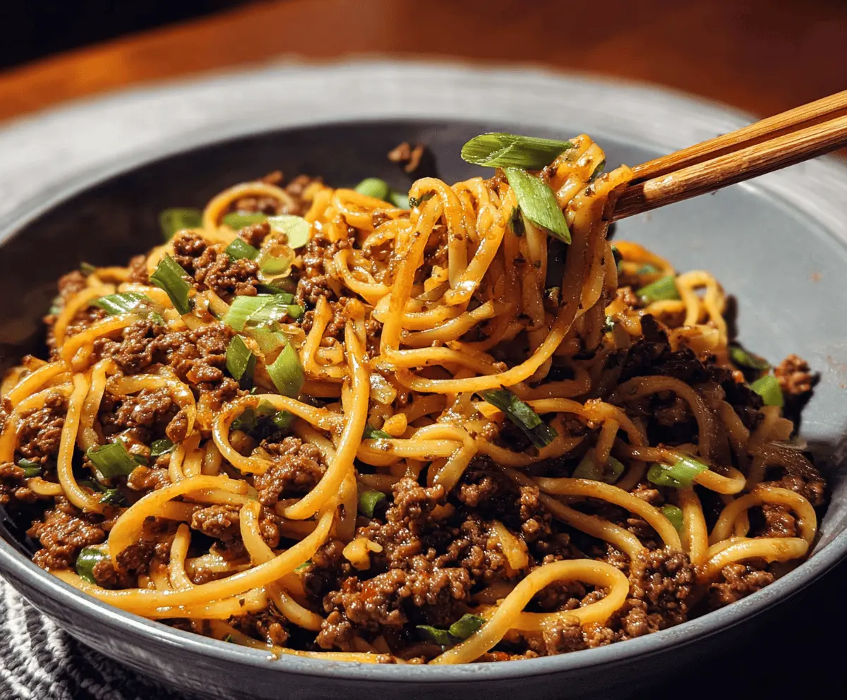 Easy Mongolian Ground Beef Noodles Recipe