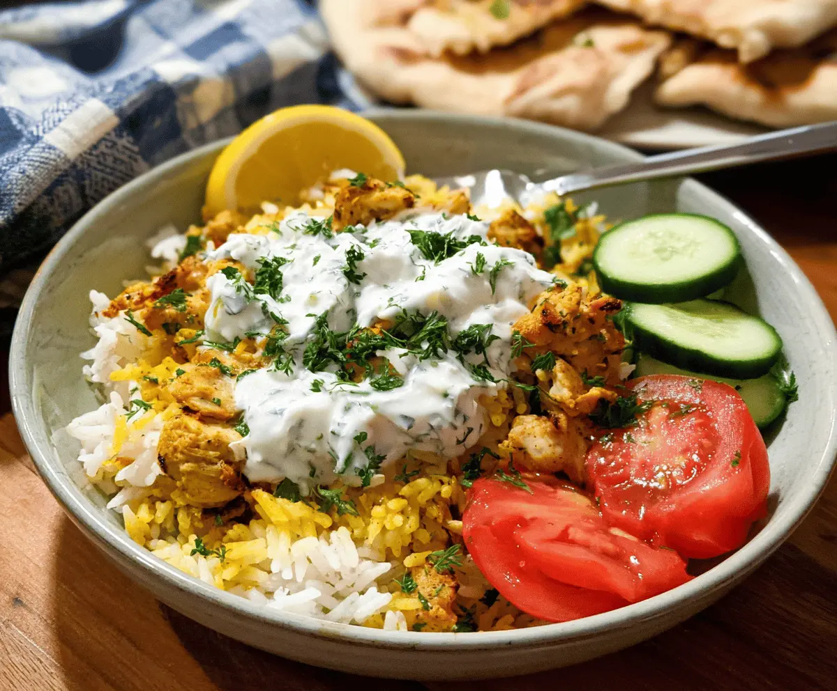 Easy Dump and Bake Chicken Tzatziki Rice Dinner