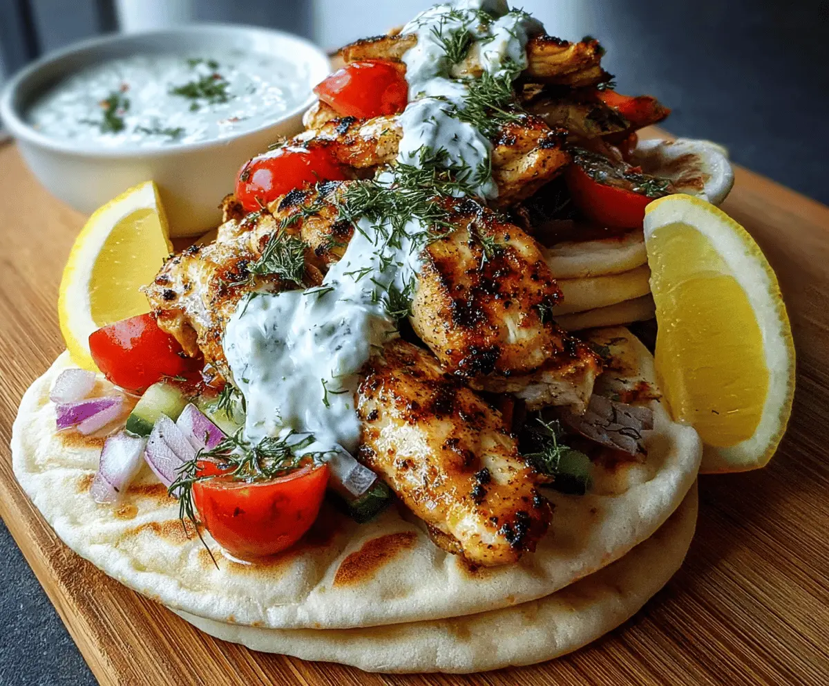 Easy Greek Chicken Gyros with Lemon Herb Marinade