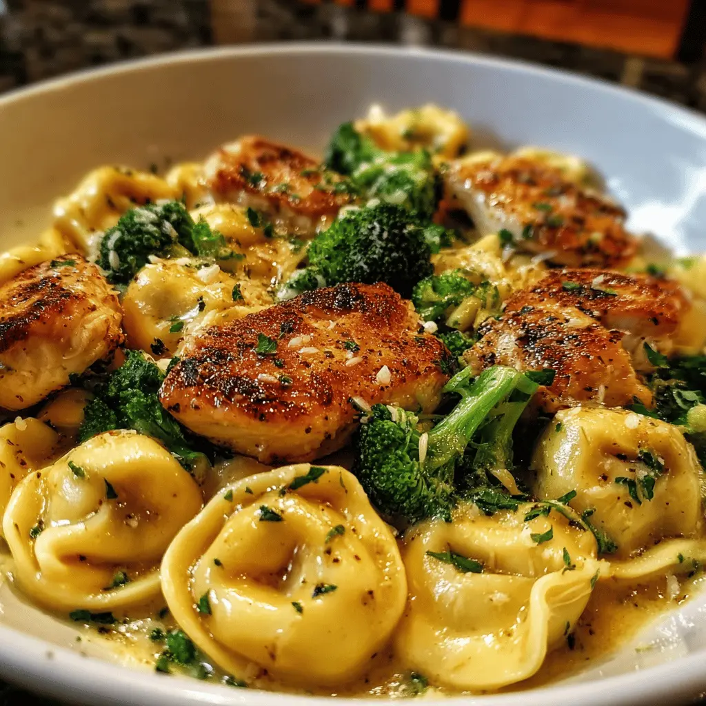 Creamy Garlic Parmesan Chicken Tortellini With Broccoli