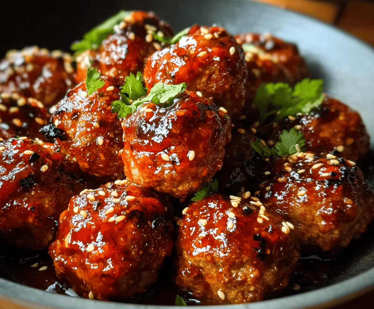 Sticky Korean BBQ Meatballs With Sweet Gochujang Glaze