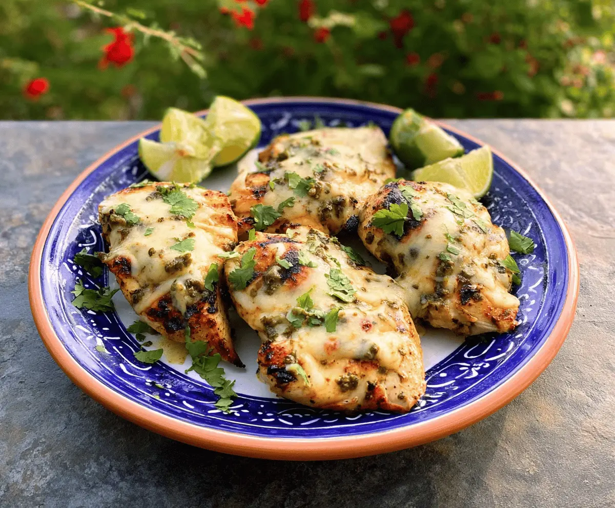 Grilled Chicken with Salsa Verde and Pepper Jack