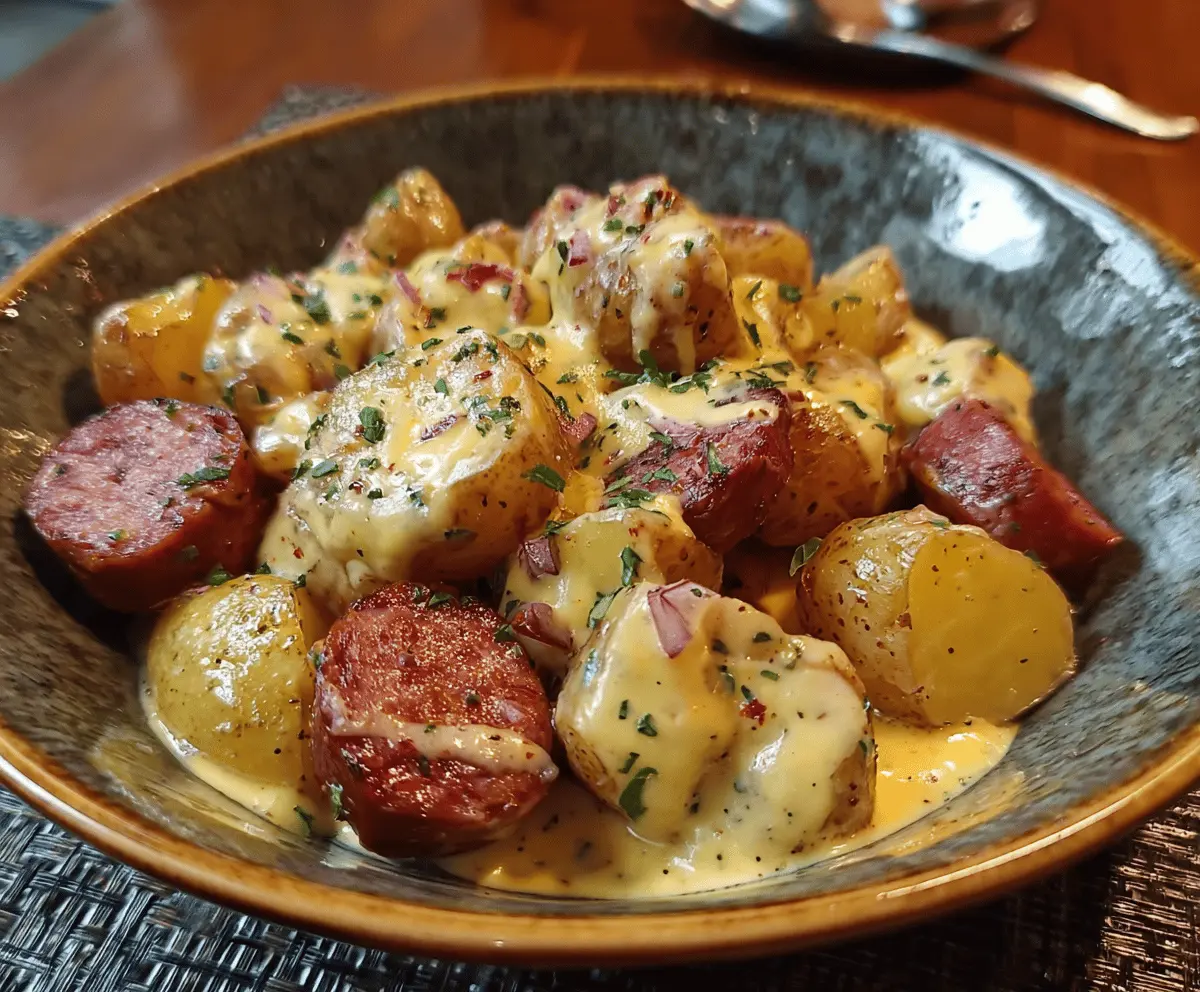Cheesy Ranch Potatoes with Smoked Sausage