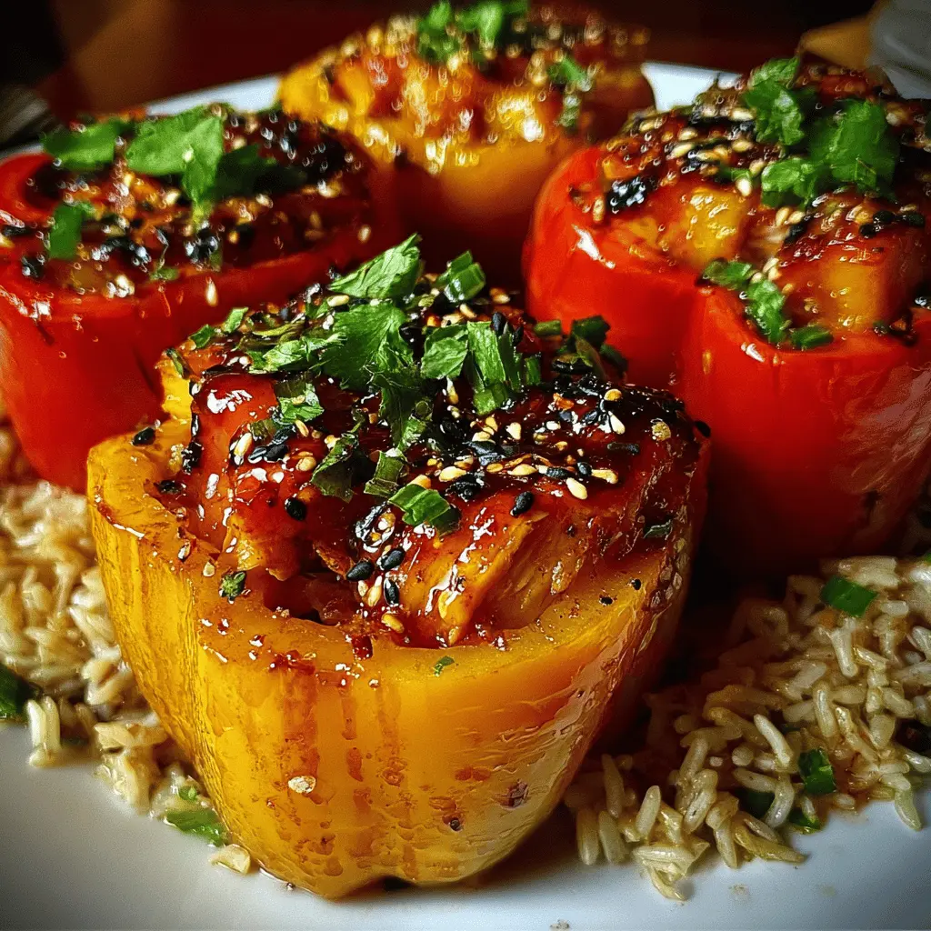 Teriyaki Pineapple Chicken Stuffed Peppers Recipe