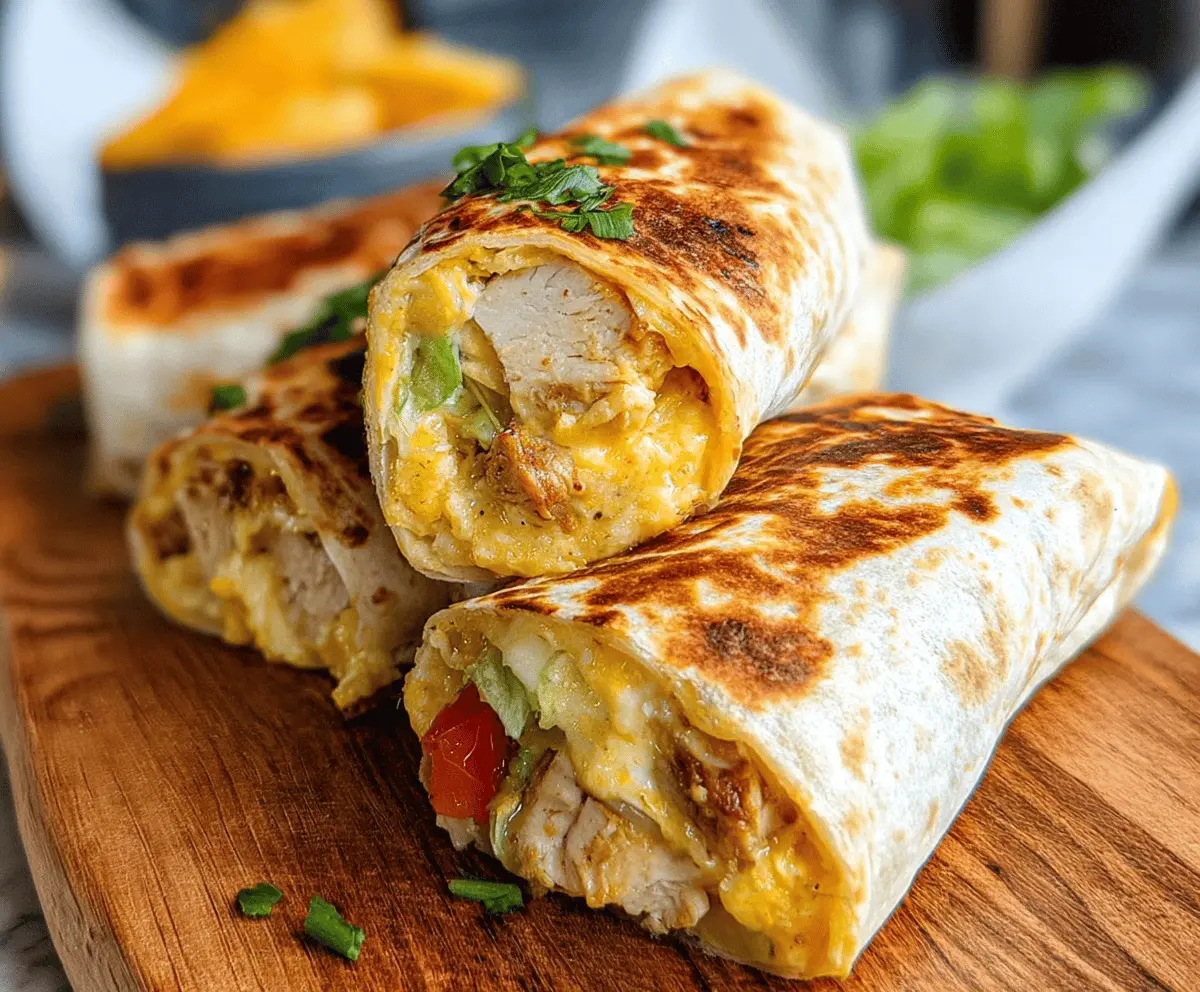 Easy Cheesy Garlic Chicken Wraps Recipe