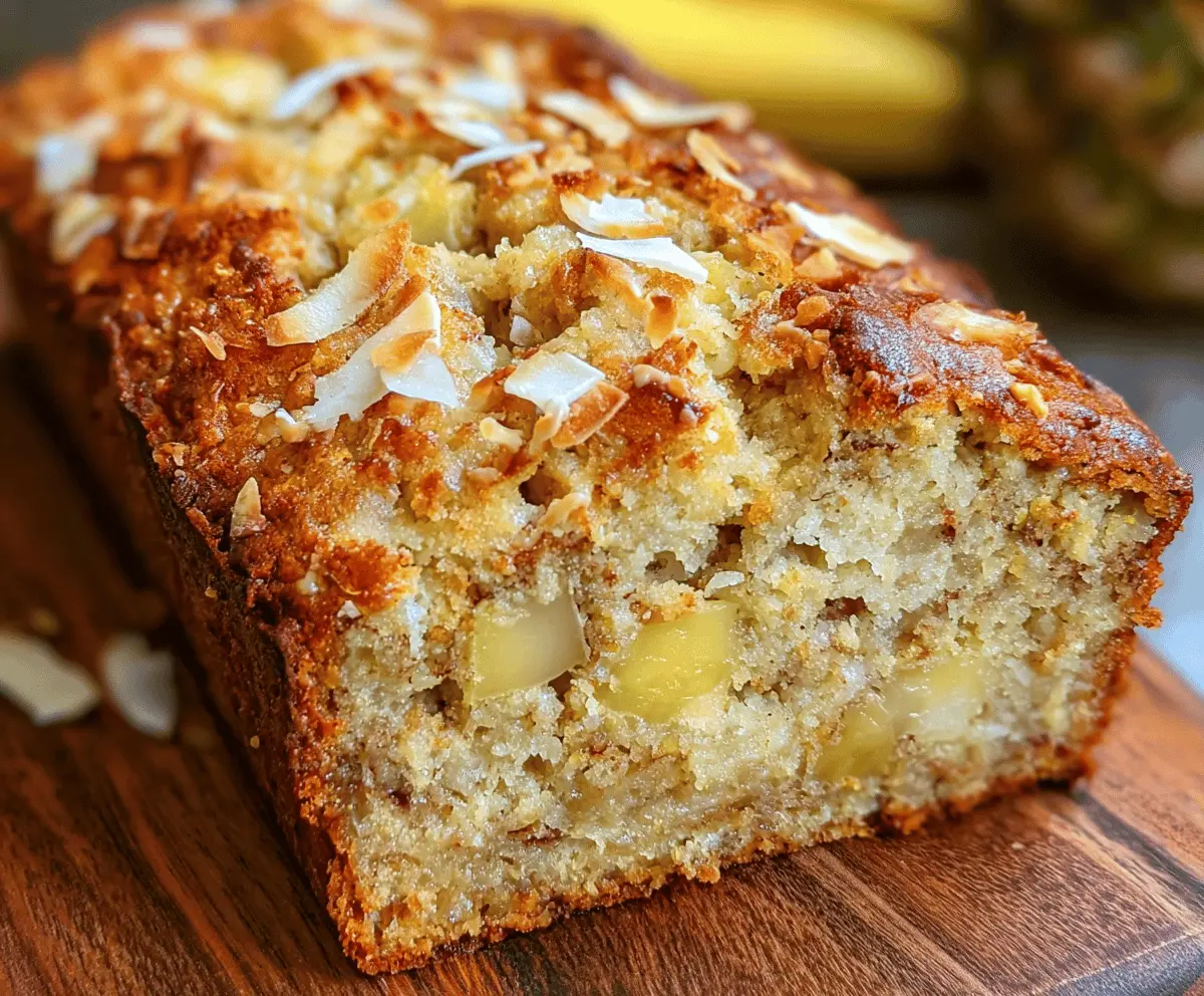 Hawaiian Banana Bread With Coconut & Pineapple