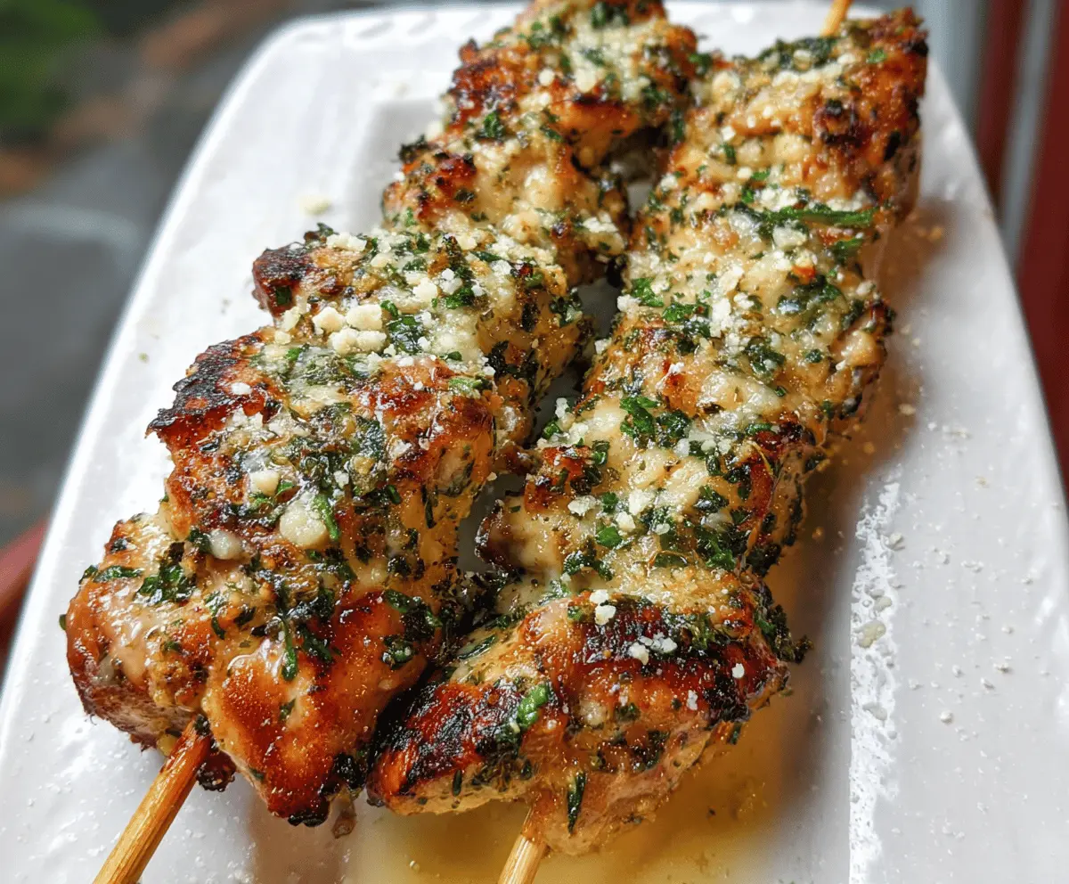 Easy Garlic Parmesan Chicken Skewers Recipe