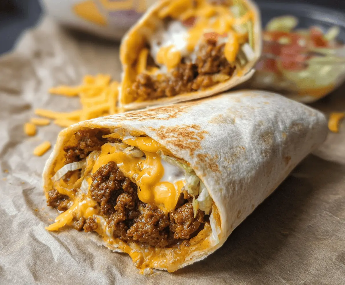 Easy Taco Bell Style Beefy Melt Burrito Recipe