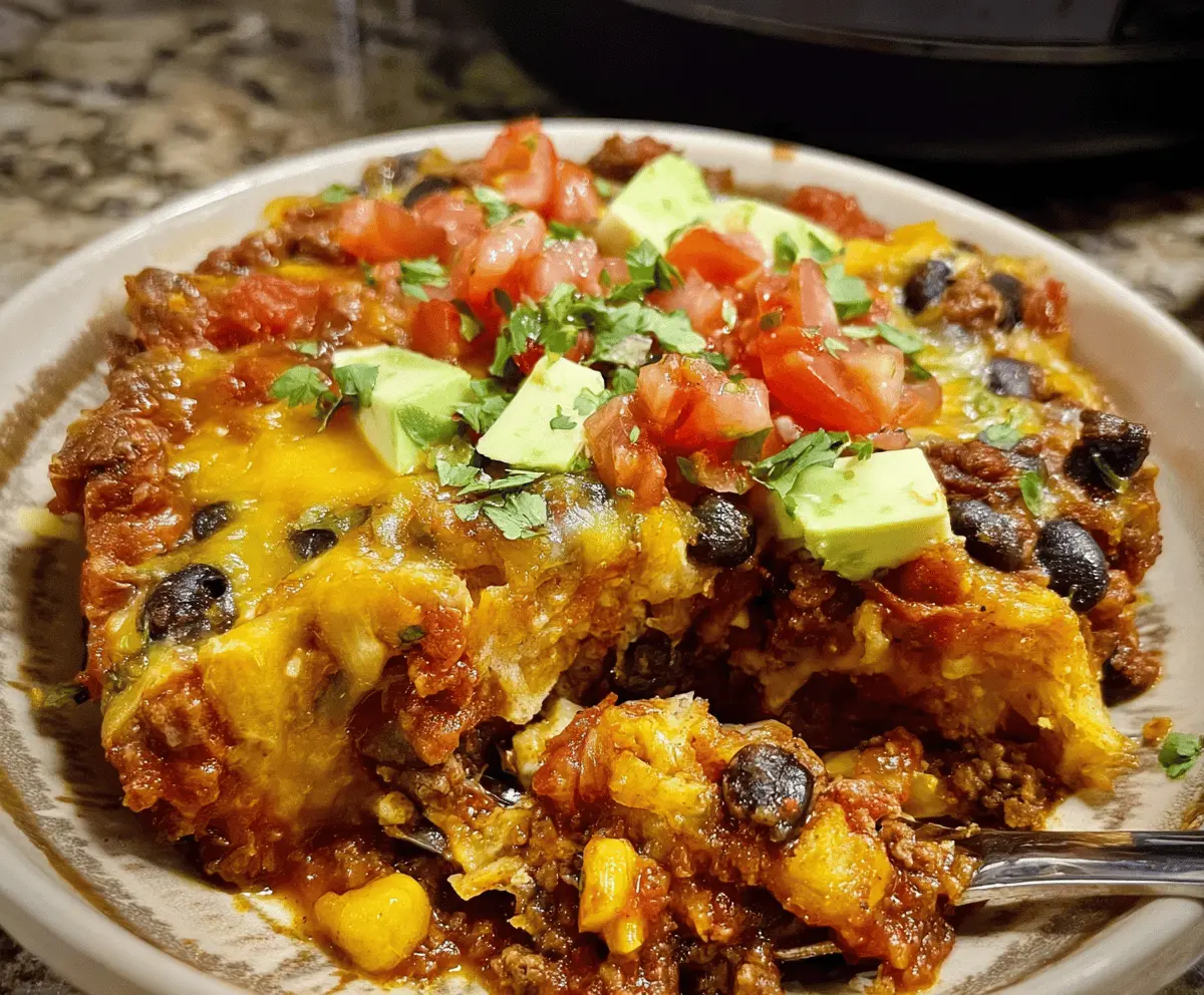 Easy Crockpot Taco Casserole Recipe