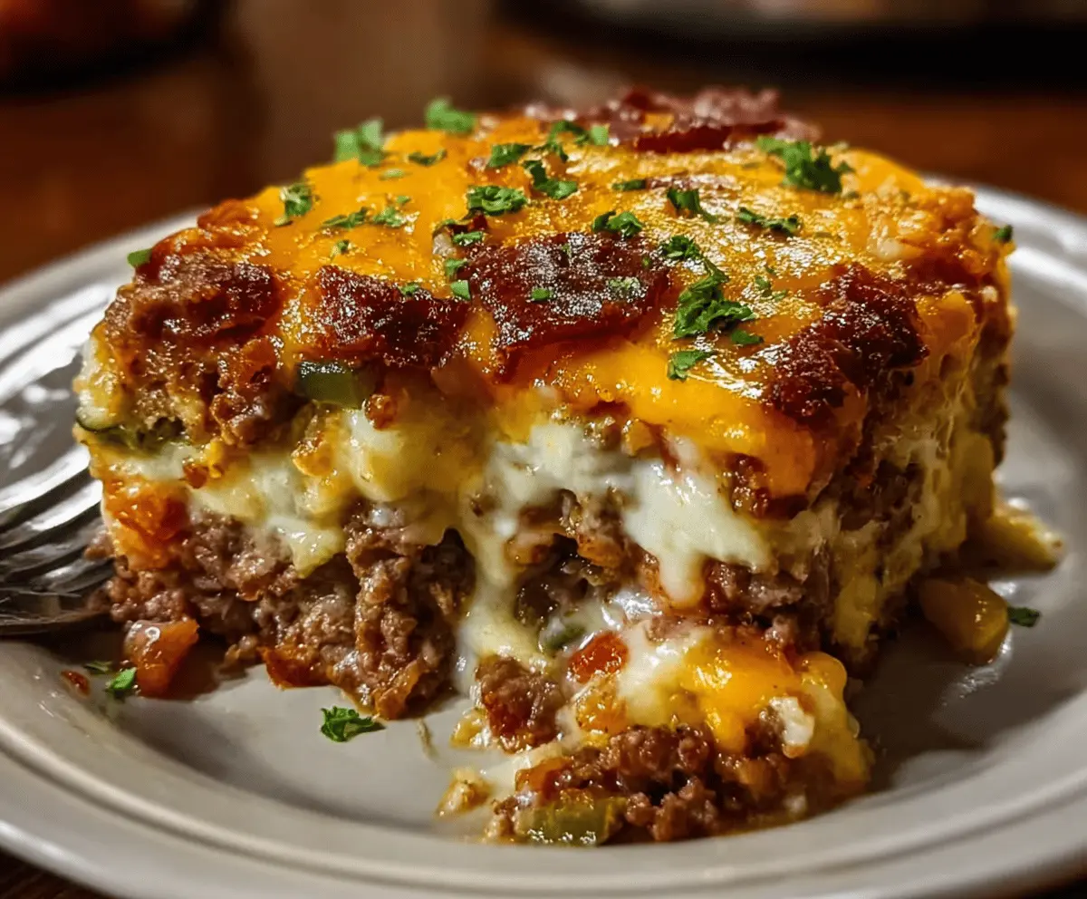 Cheesy Loaded Meatloaf Casserole with Veggies