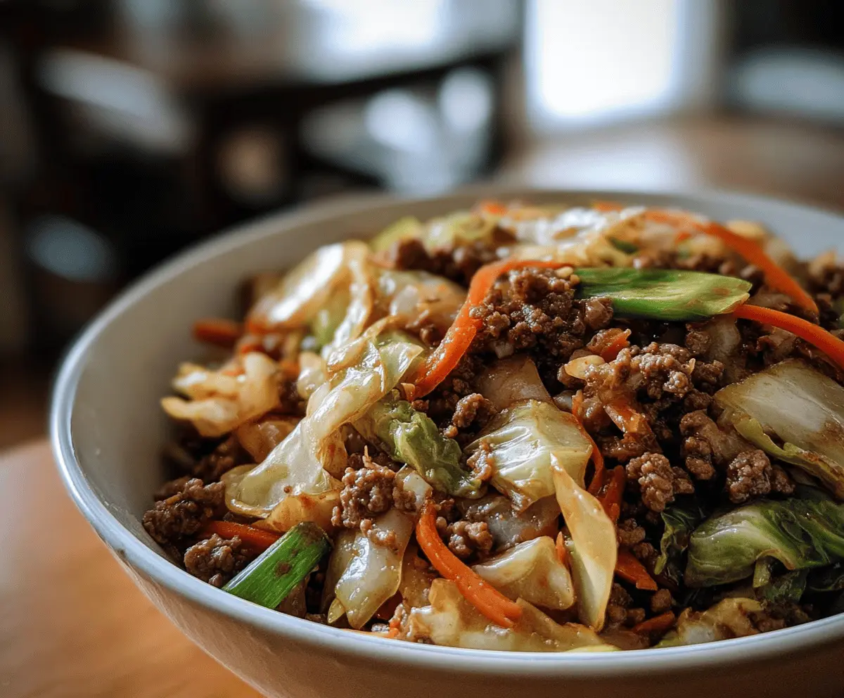 Easy Chinese Ground Beef and Cabbage Stir-Fry Recipe