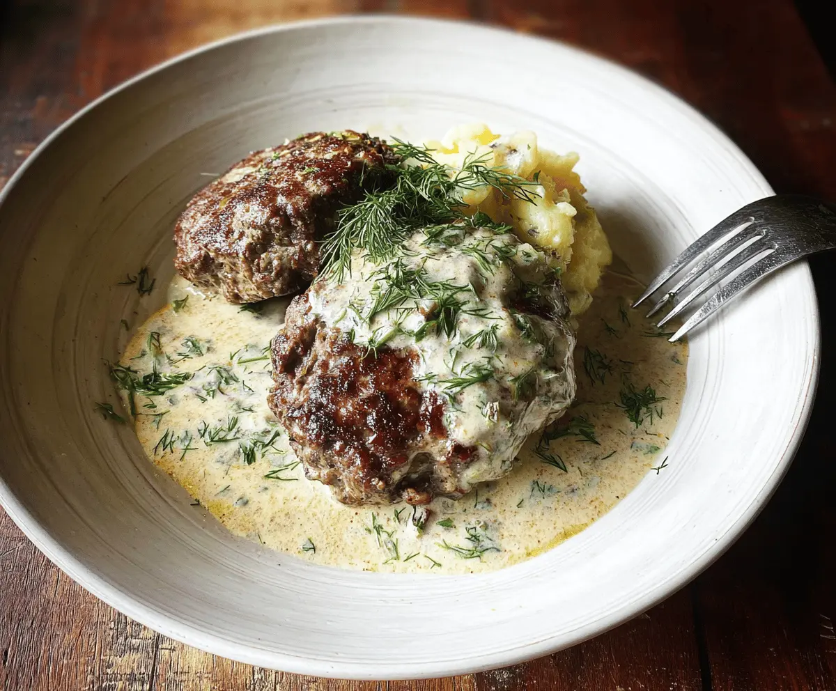 Creamy Dill Hamburger Steaks Recipe