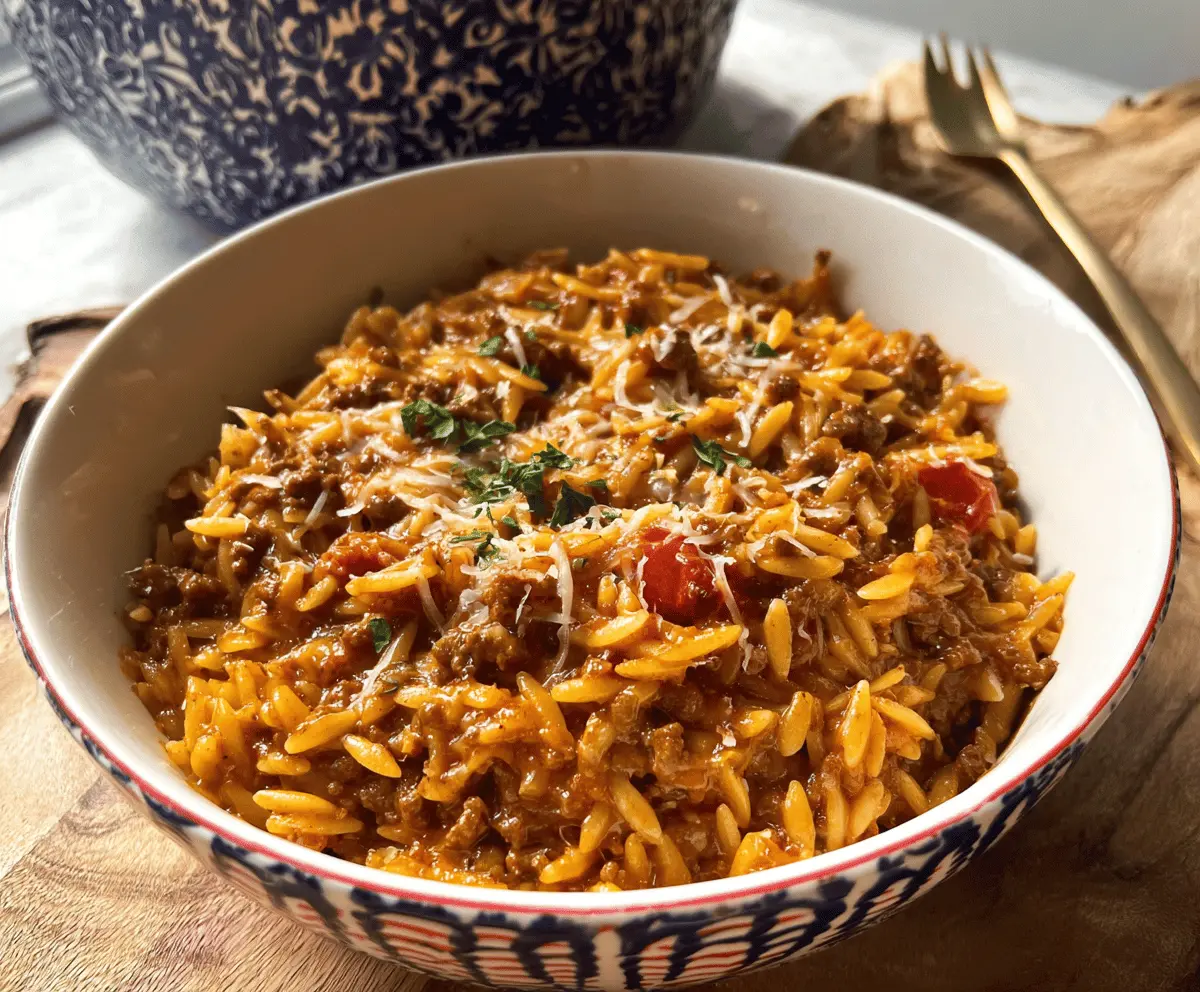 Easy Savory Ground Beef Orzo Dinner Recipe