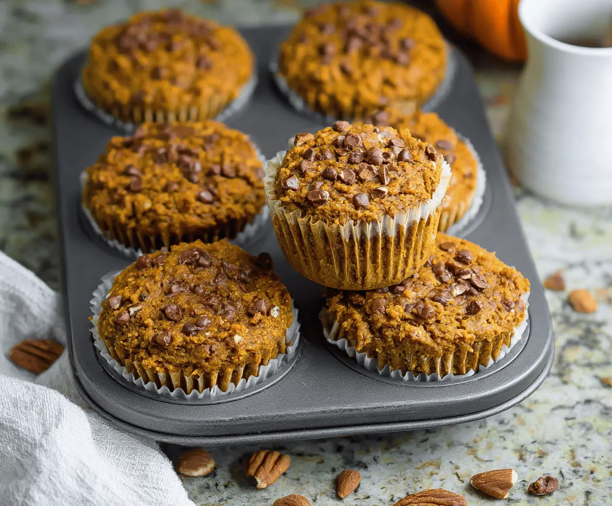 Delicious homemade pumpkin almond flour muffins with a golden crust, perfect for healthy breakfast or snack