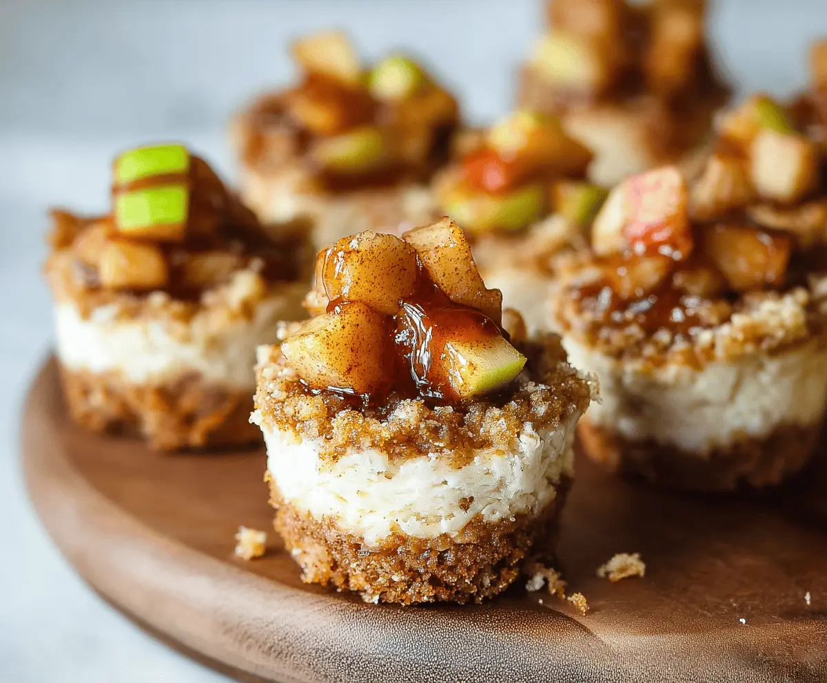 Delicious Apple Cheesecake Bites topped with fresh apple slices and a creamy cheesecake filling, perfect for a sweet snack or dessert