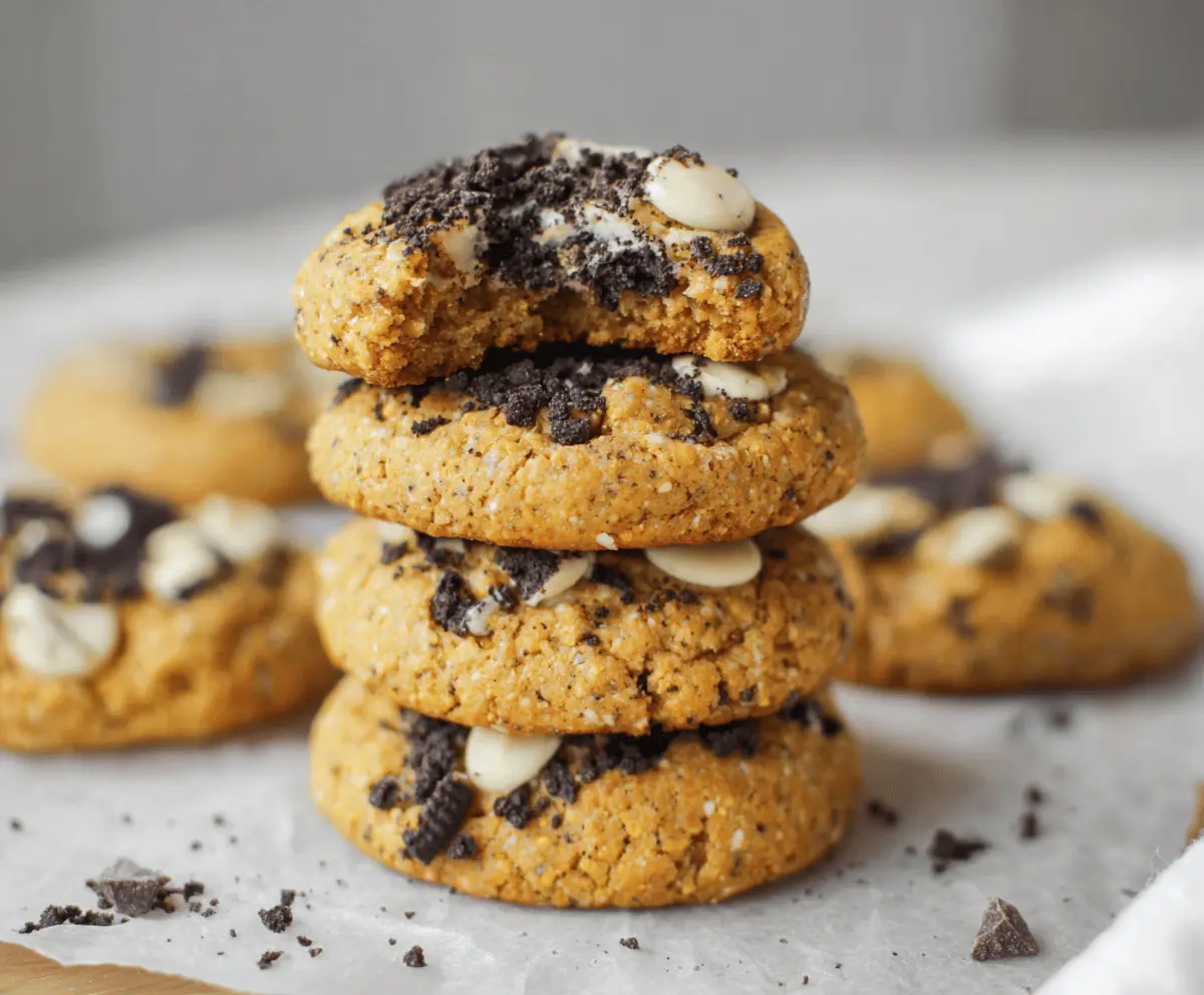 Pumpkin Oreo White Chocolate Cookies