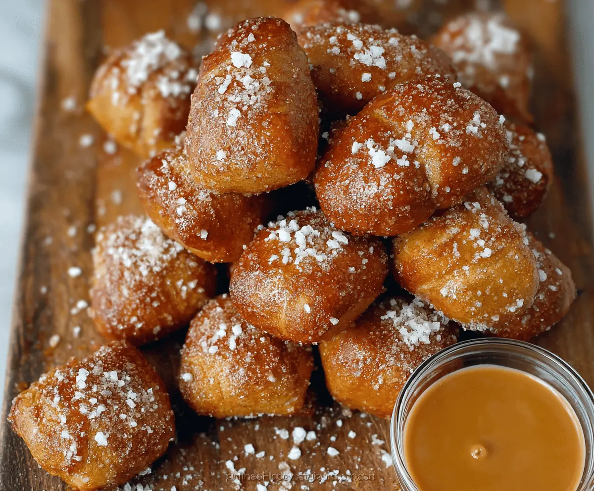 Delicious homemade Pumpkin Pretzel Bites topped with cinnamon sugar, perfect for fall snacks or Halloween parties.