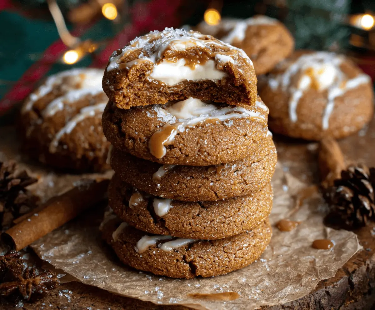 Delicious gingerbread cheesecake cookies with festive spices and creamy texture.