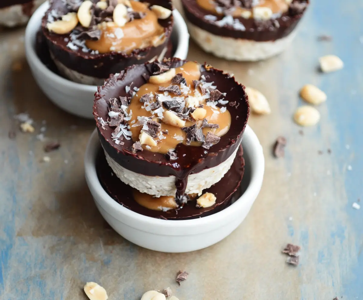 Delicious Greek Yogurt Peanut Butter Protein Cups on a plate, perfect healthy snack