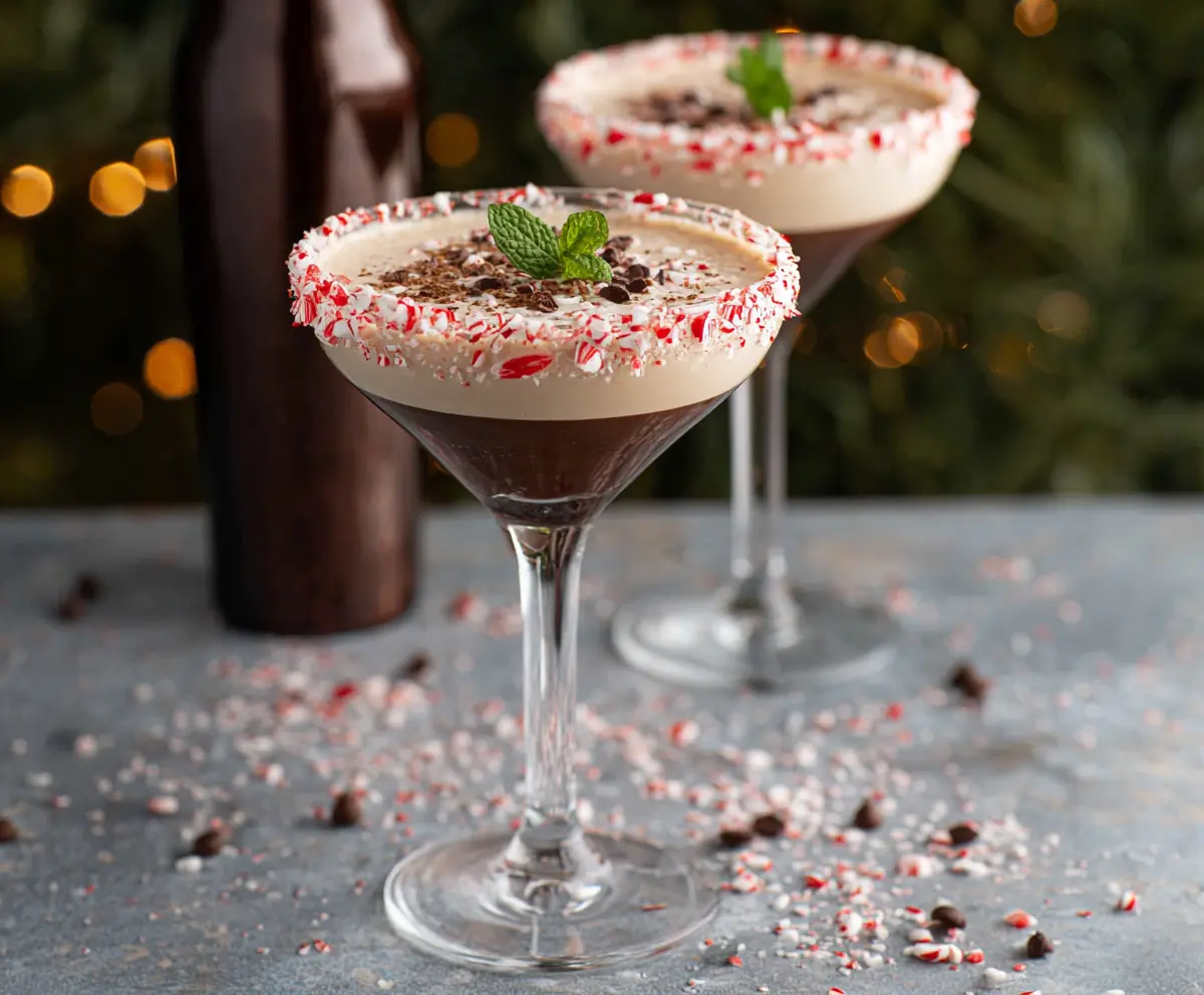 Delicious peppermint espresso martini with a festive garnish, perfect for holiday celebrations