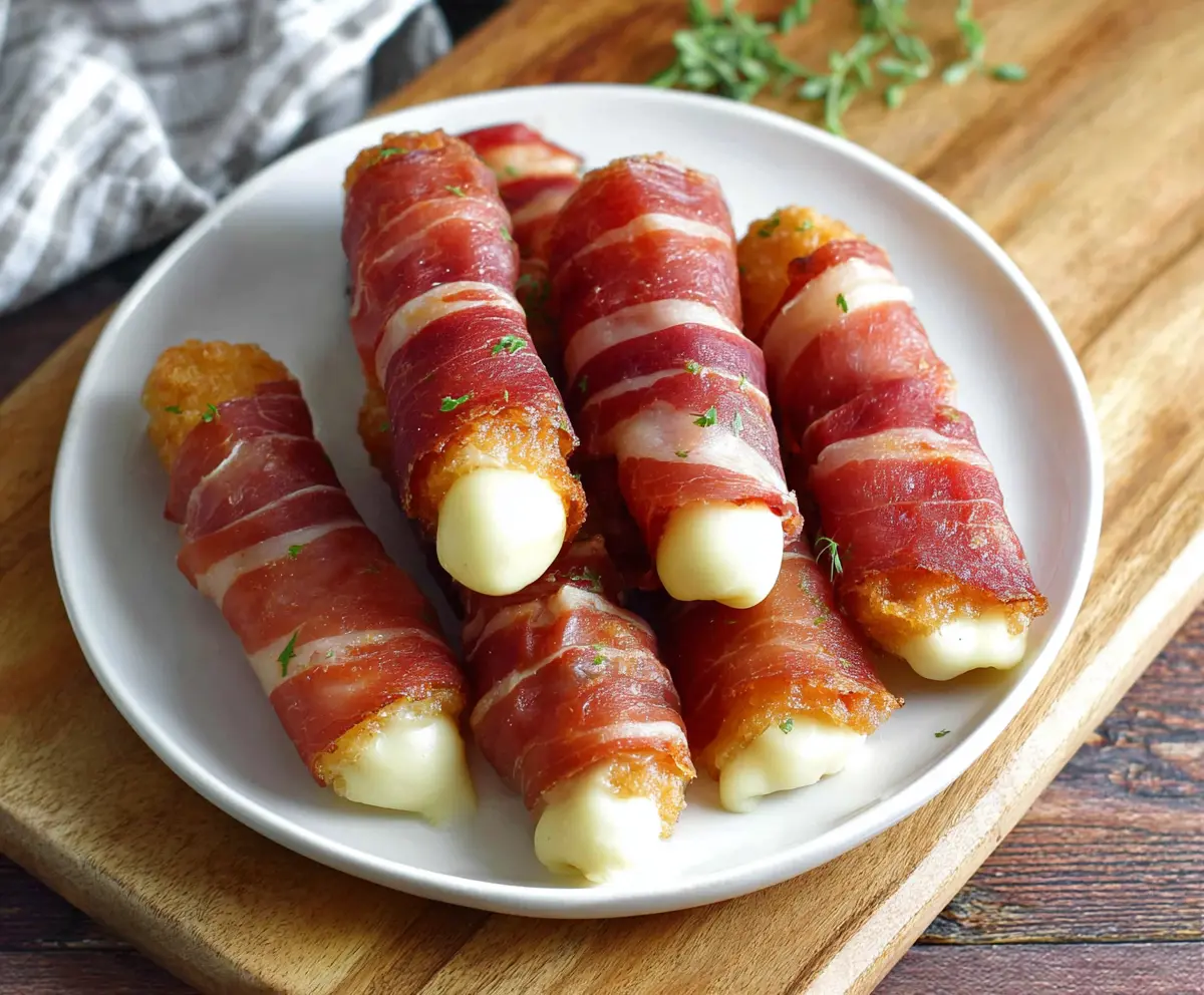 Prosciutto Wrapped Mozzarella Sticks