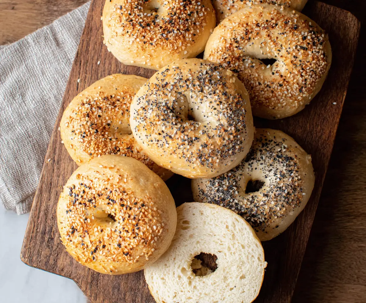 Easy homemade 2 ingredient bagels with simple ingredients and perfect texture.