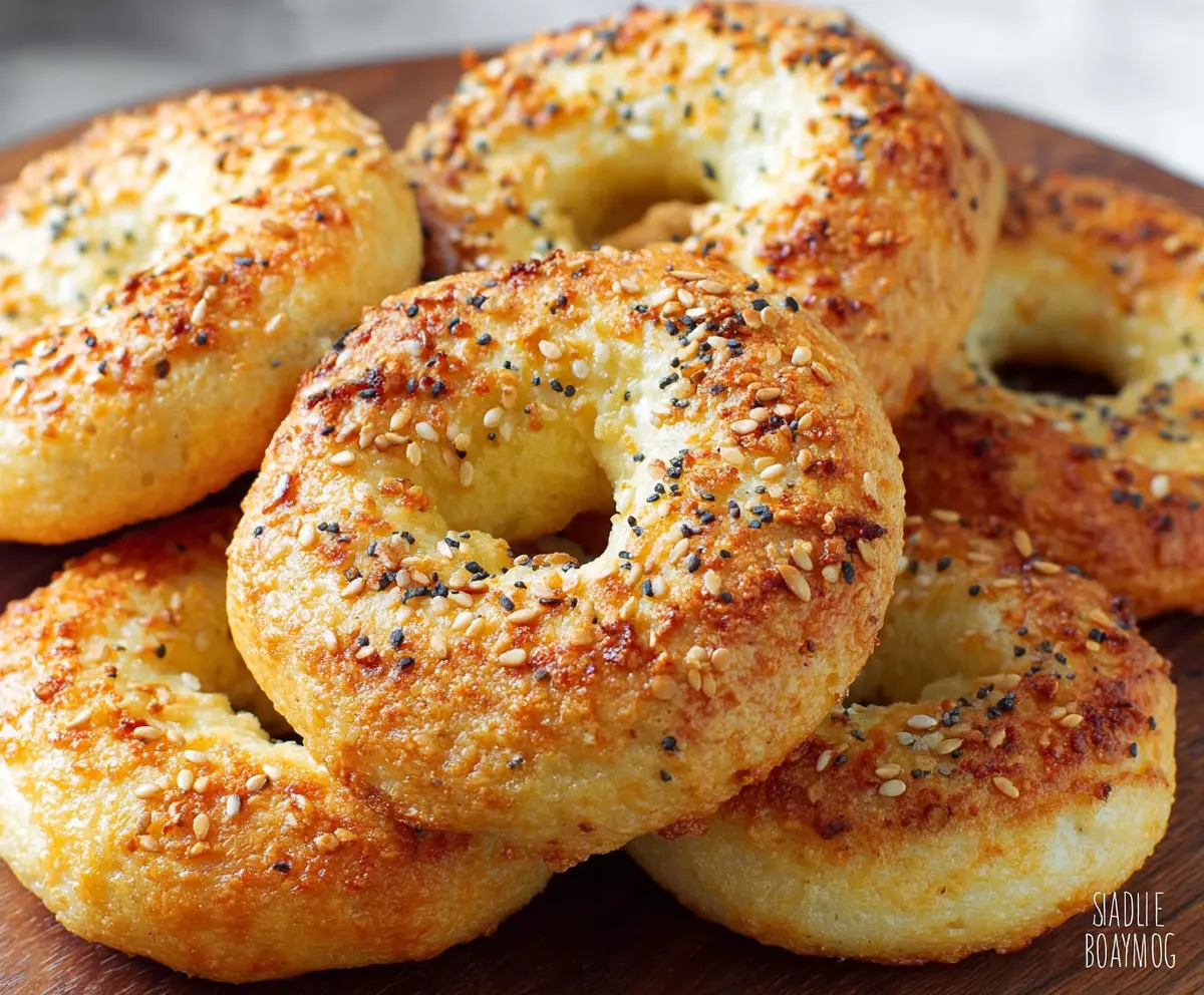 Delicious homemade Keto Bagels with a golden crust, perfect for low-carb breakfast.