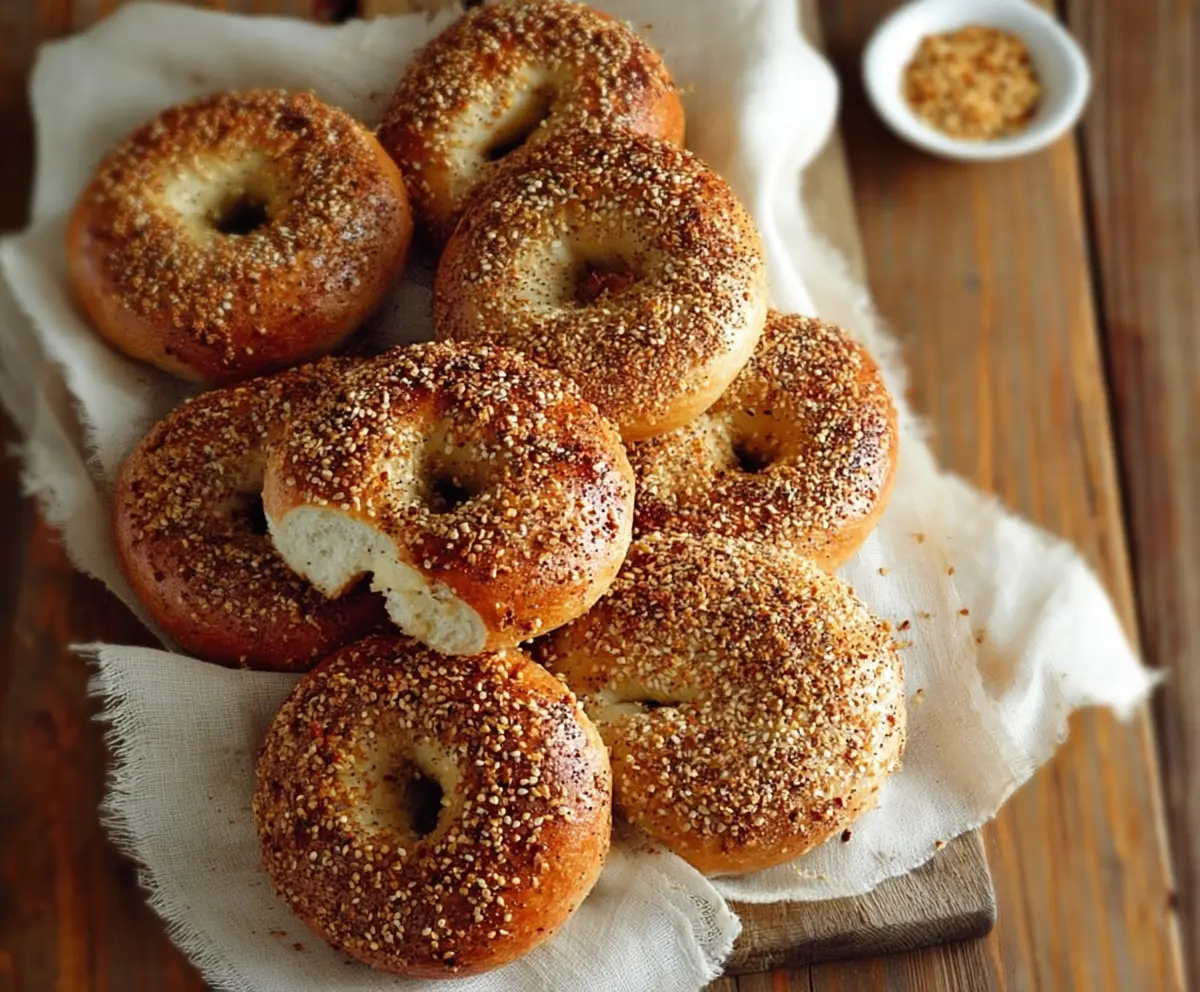 Golden Montreal style bagels with a shiny crust and chewy interior, perfect for breakfast or snacks.
