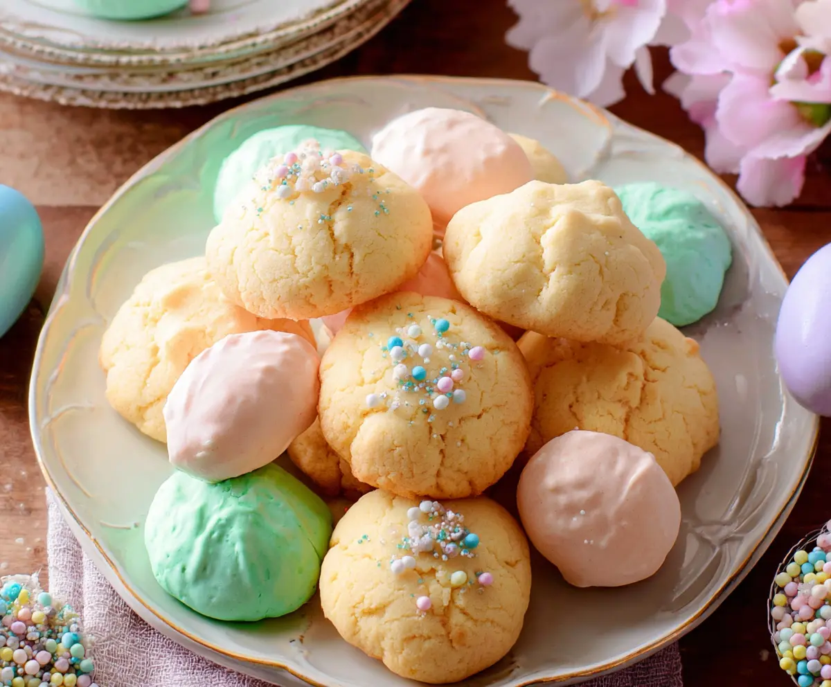 Delicious Italian Easter Cookies decorated with colorful sprinkles and icing for a festive celebration