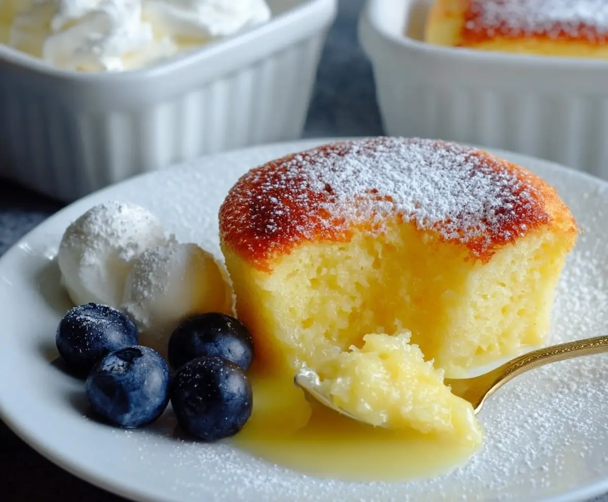 Delicious Lemon Pudding Cake with a zesty lemon flavor and creamy texture