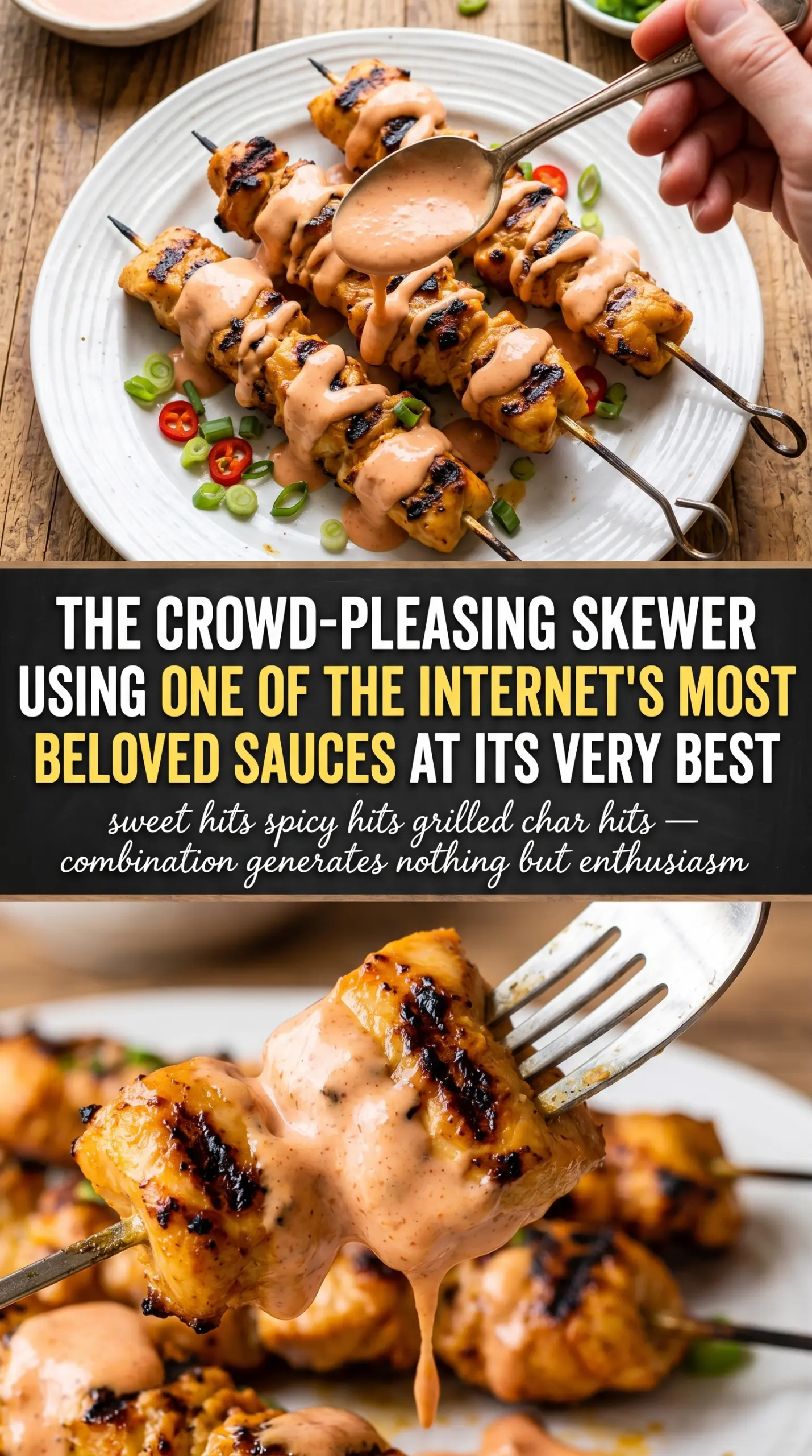Bang Bang Chicken Skewers grilled spicy creamy