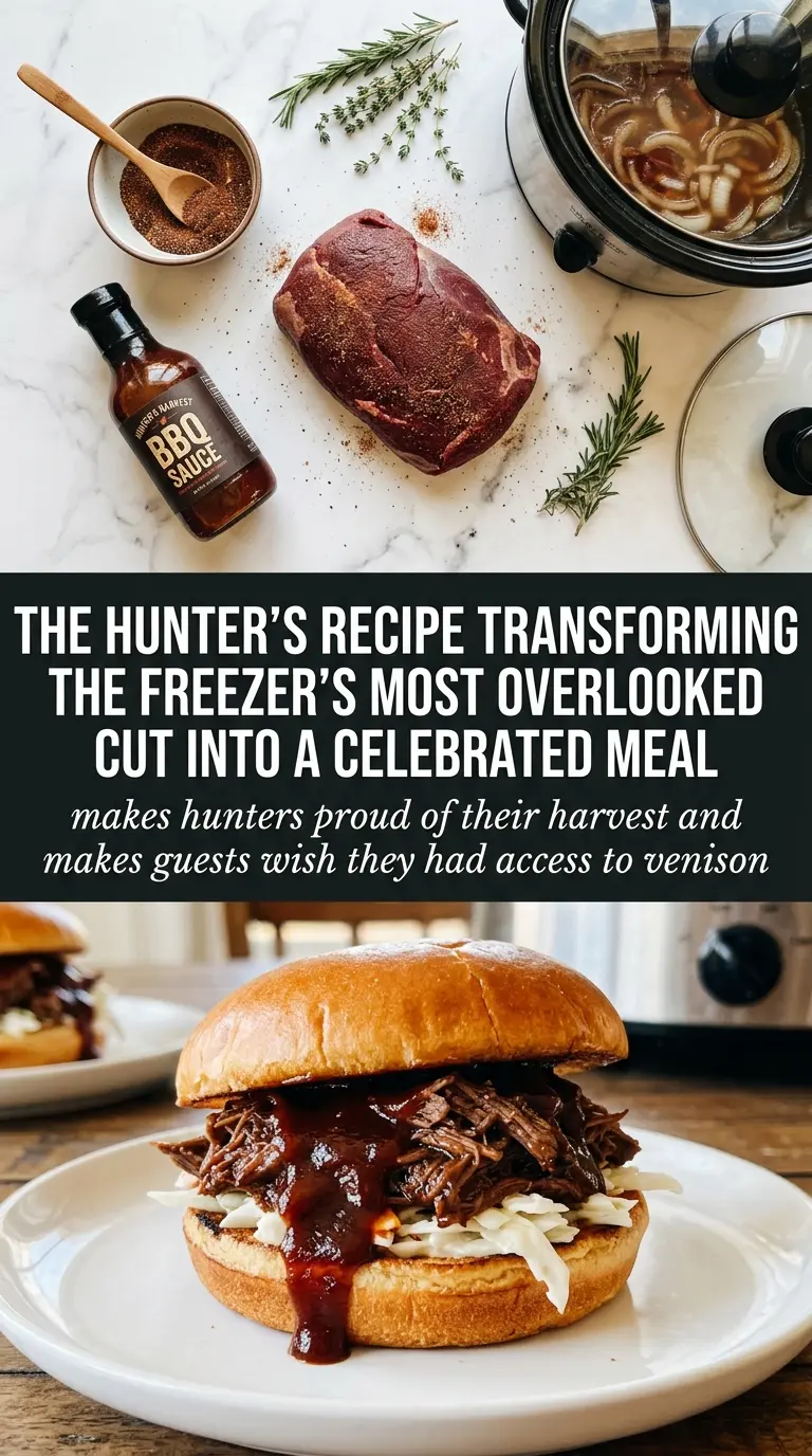 BBQ venison sandwich smoky pulled wild game