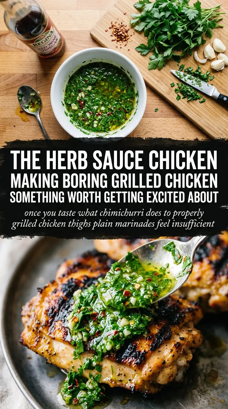 Chimichurri Chicken Thighs charred herby grilled