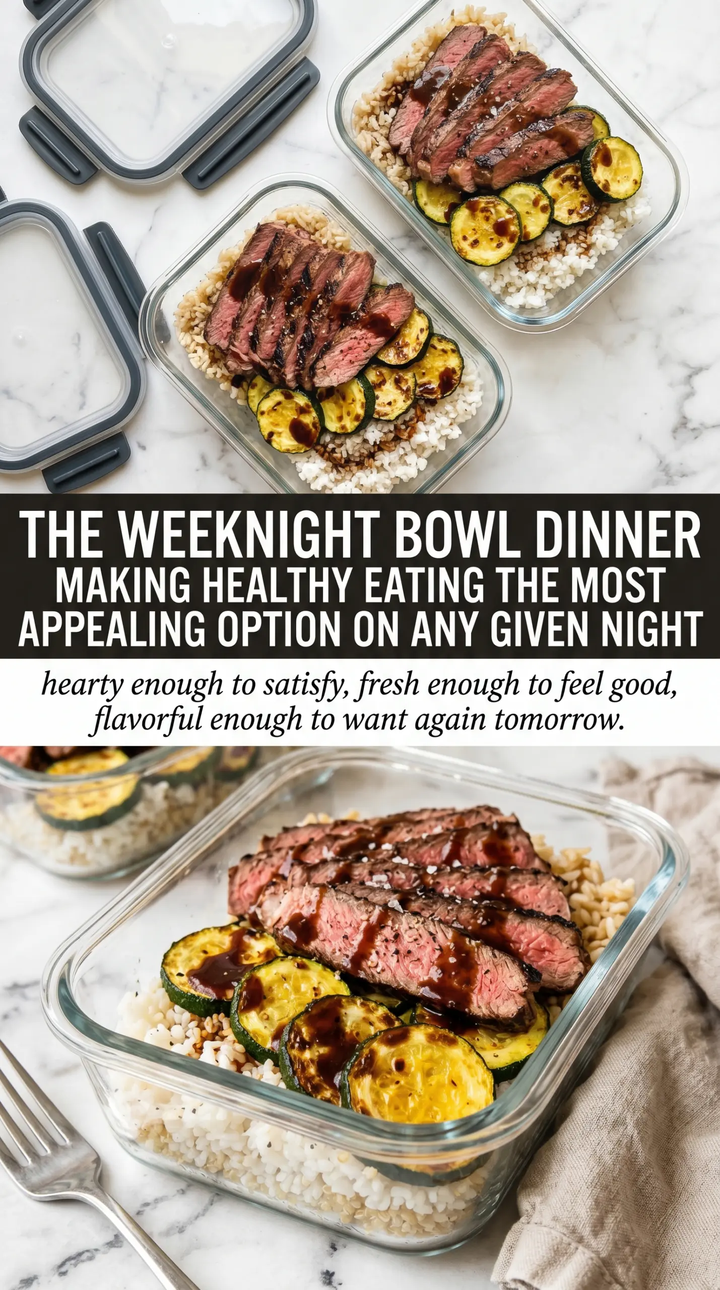 Cozy Grilled Steak Bowl with Zucchini juicy grilled steak charred zucchini