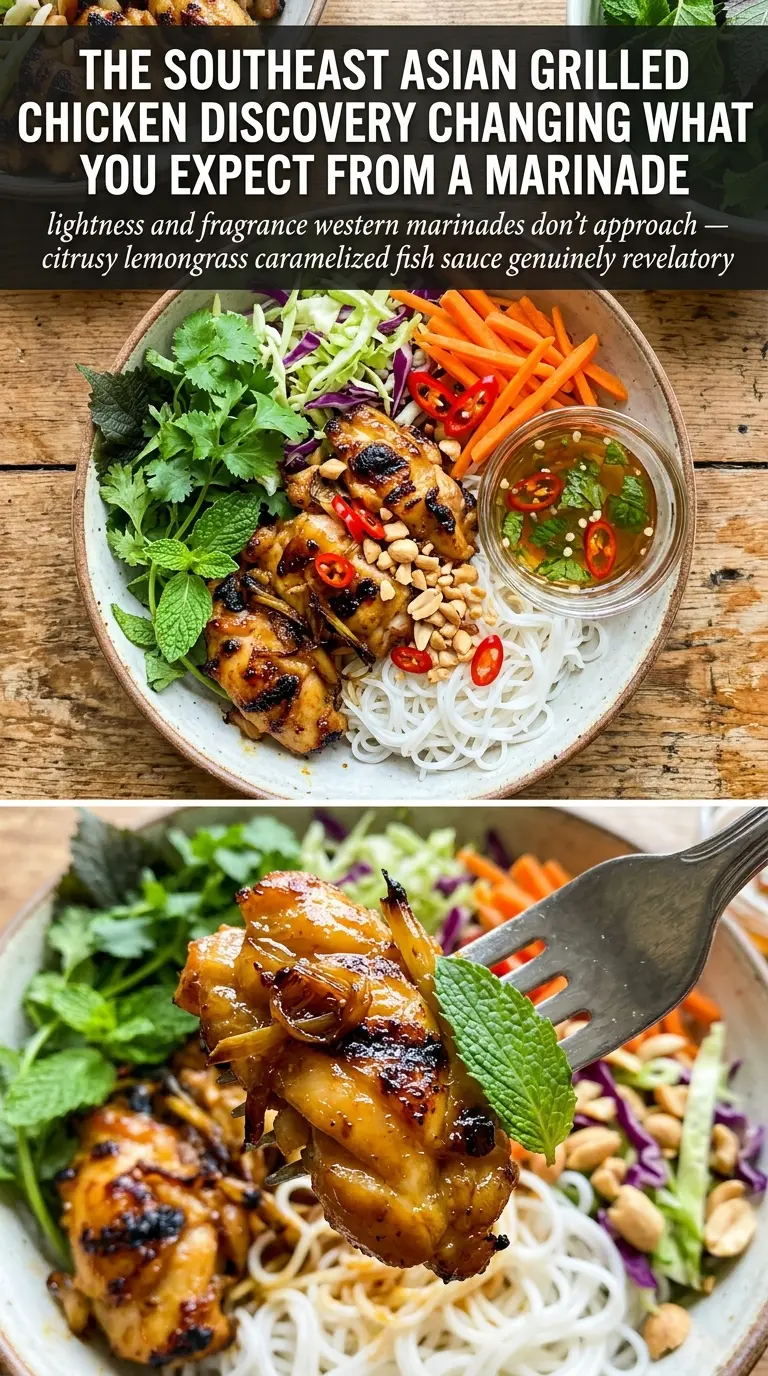 Grilled Vietnamese Lemongrass Chicken charred aromatic