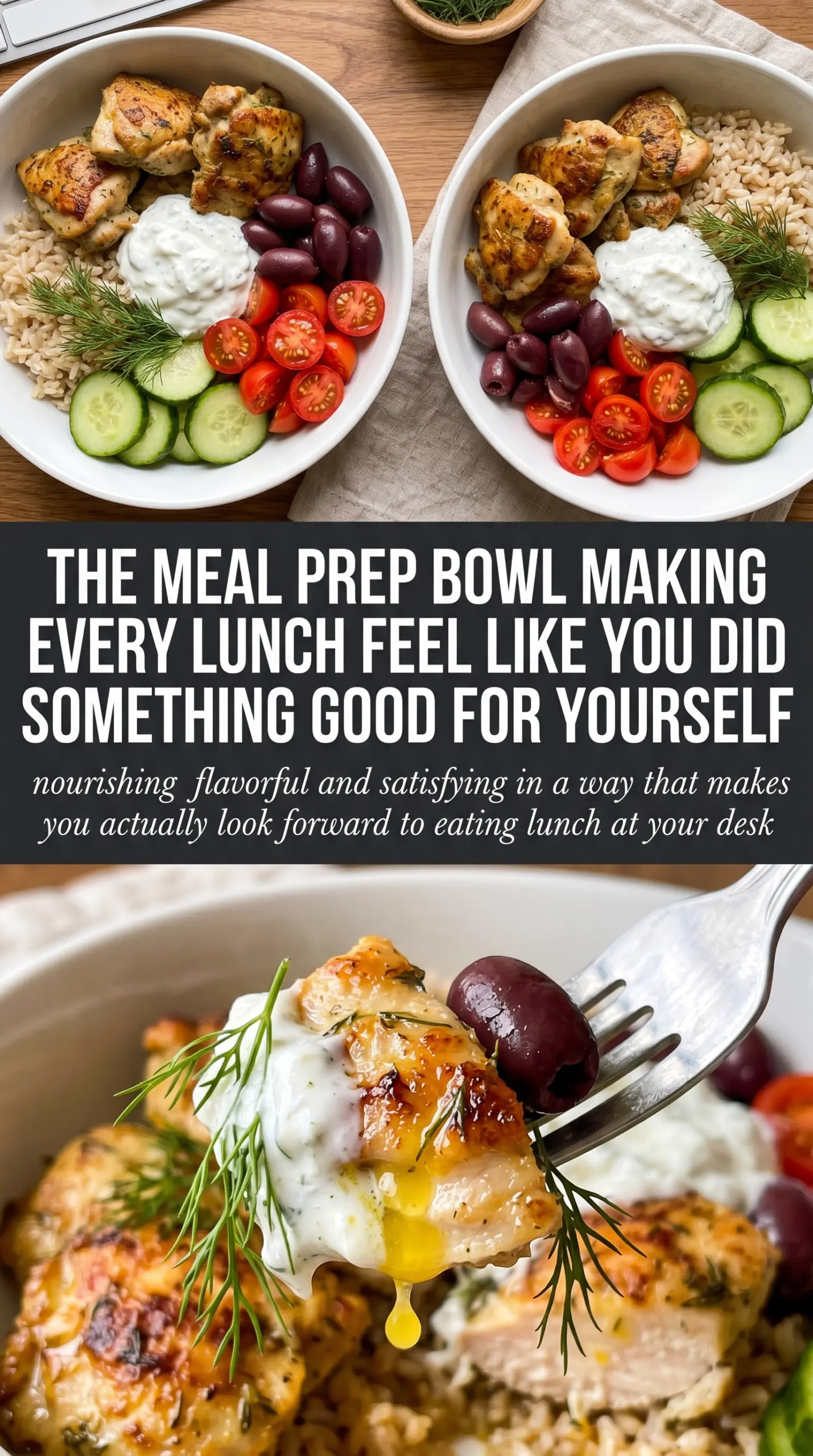 Mediterranean Lemon-Dill Chicken Bowls fresh colorful