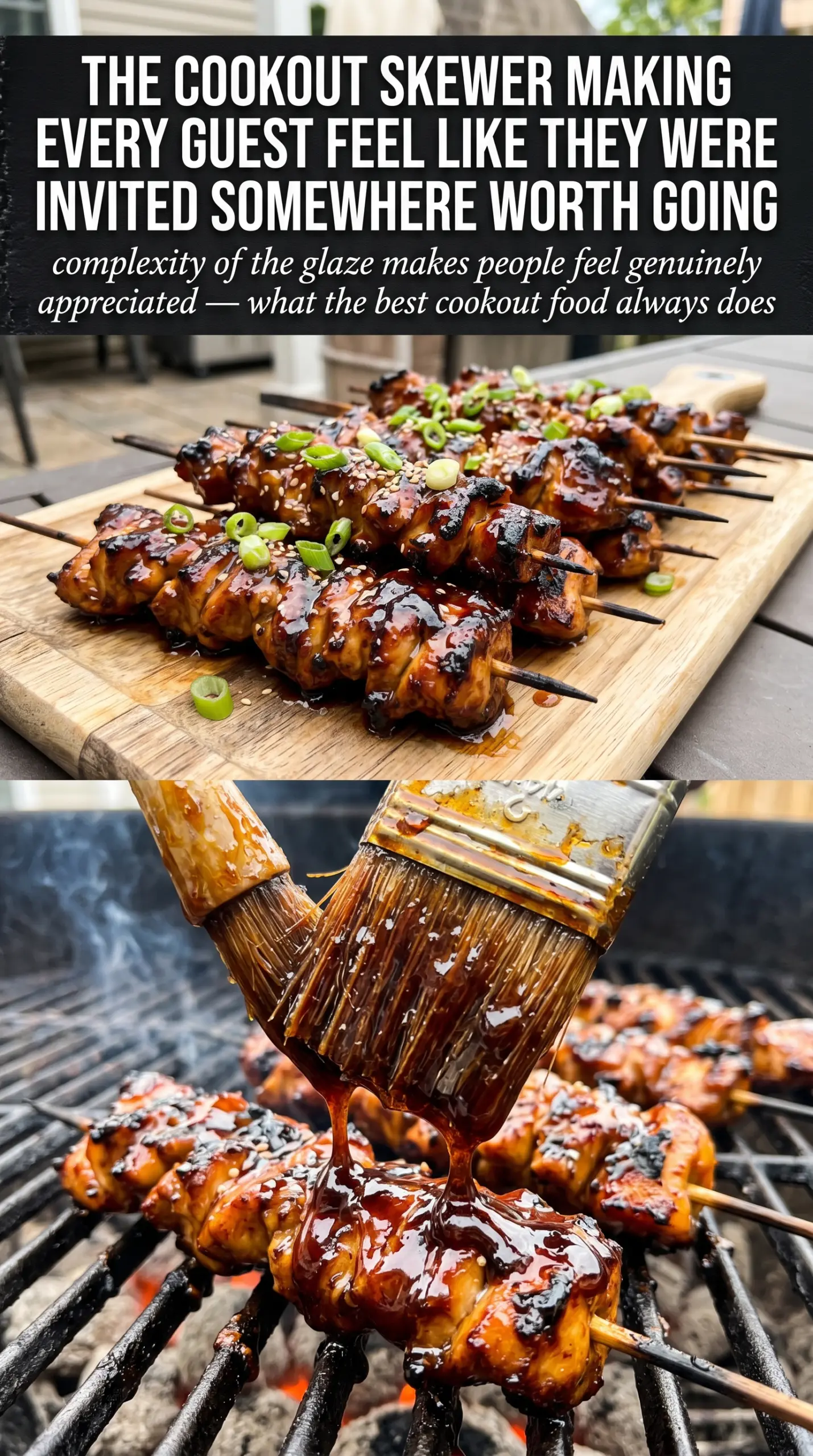 Sticky Bourbon Chicken Skewers glazed grilled skewers