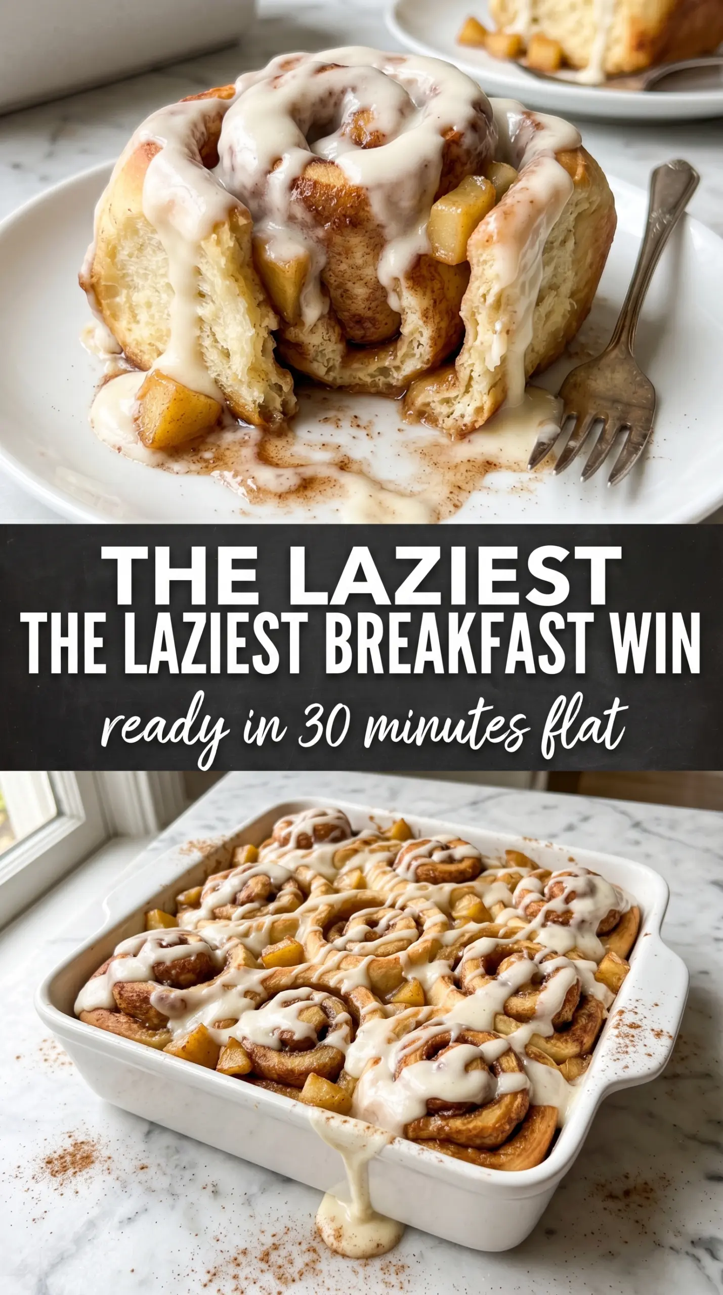 2-Ingredient Apple Cinnamon Roll Bake golden bubbling