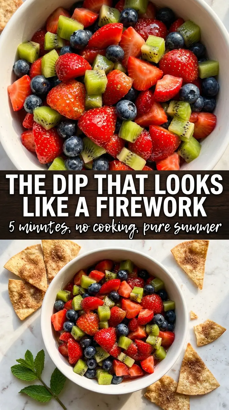 4th of July Fruit Salsa red white blue fruit