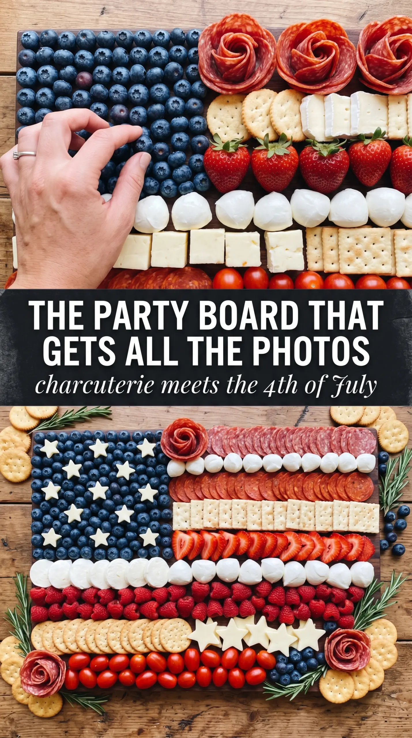 American flag charcuterie board red white blue