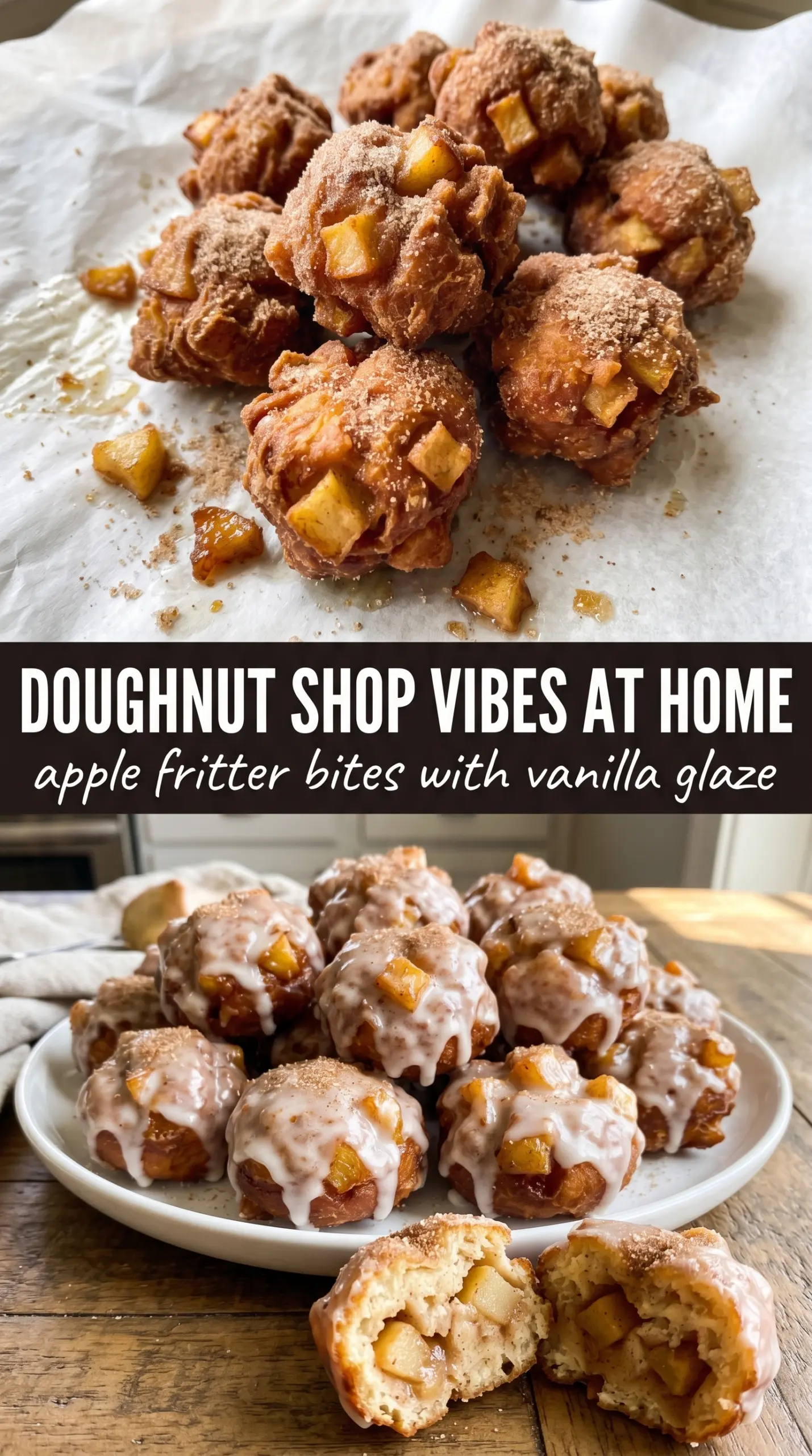 Apple Fritter Bites golden glazed