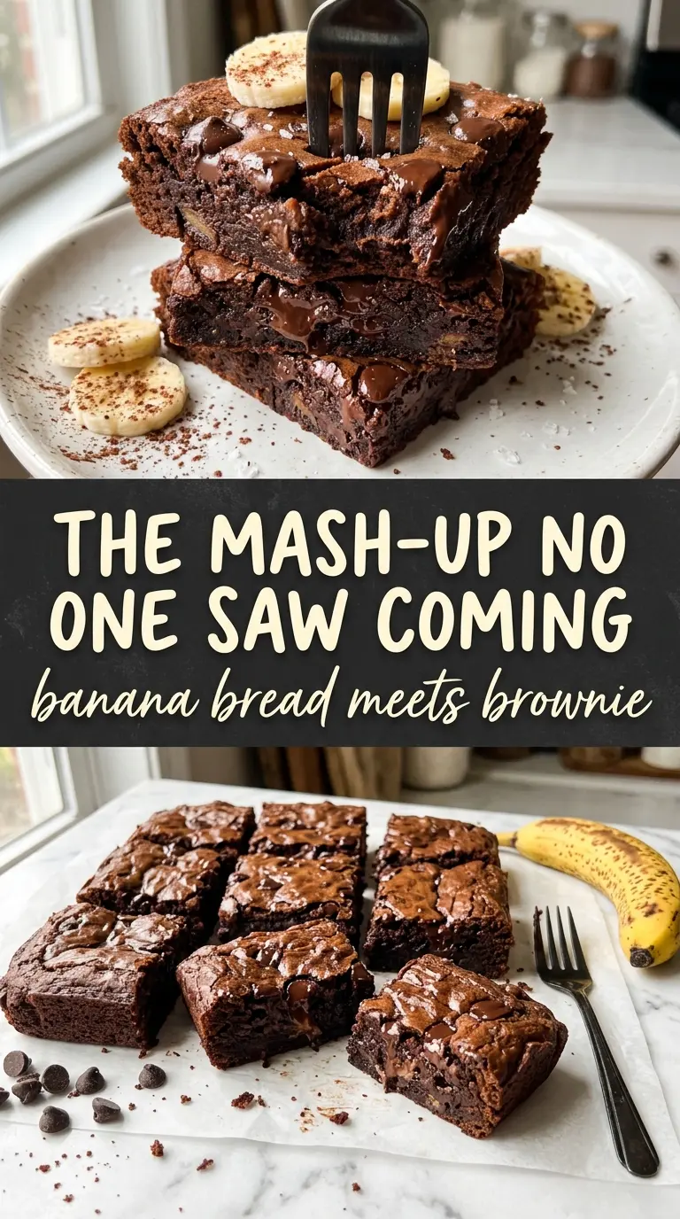 Banana Bread Brownies fudgy chocolate chip bars