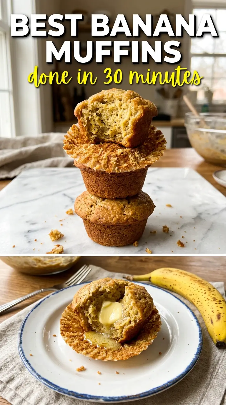 Banana muffins moist bakery-style