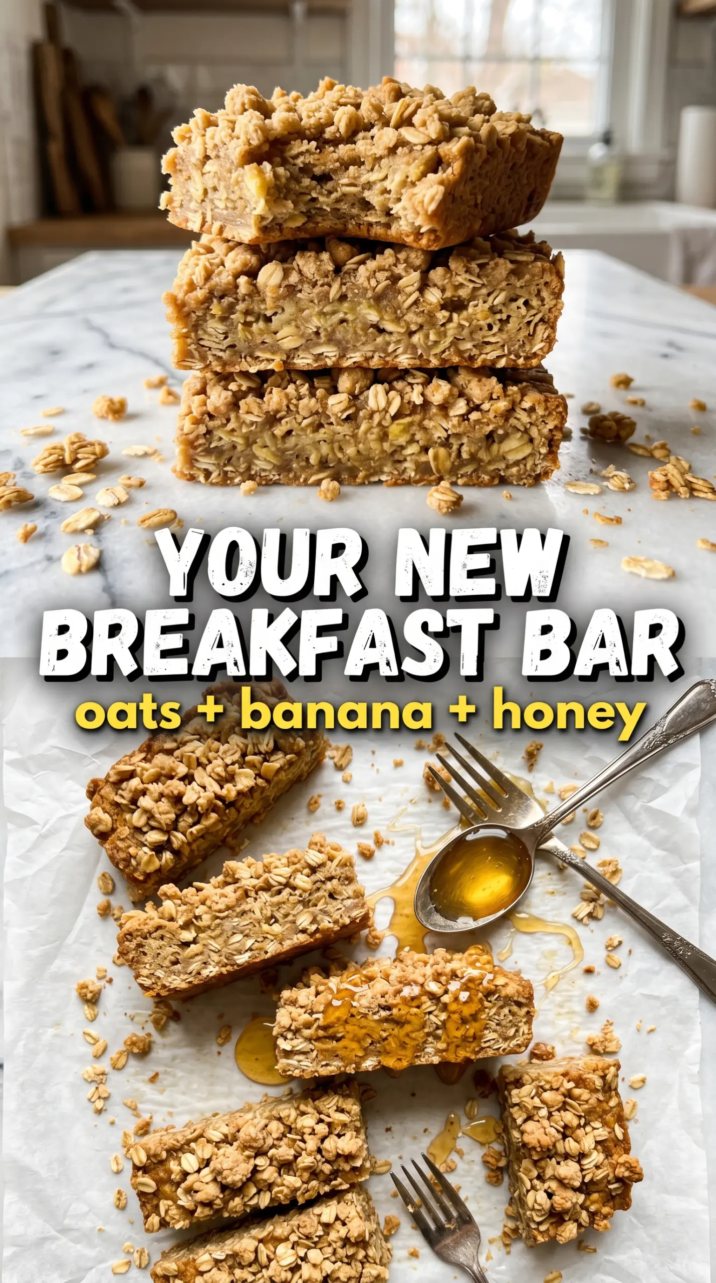 Banana Oatmeal Bars chewy oat texture
