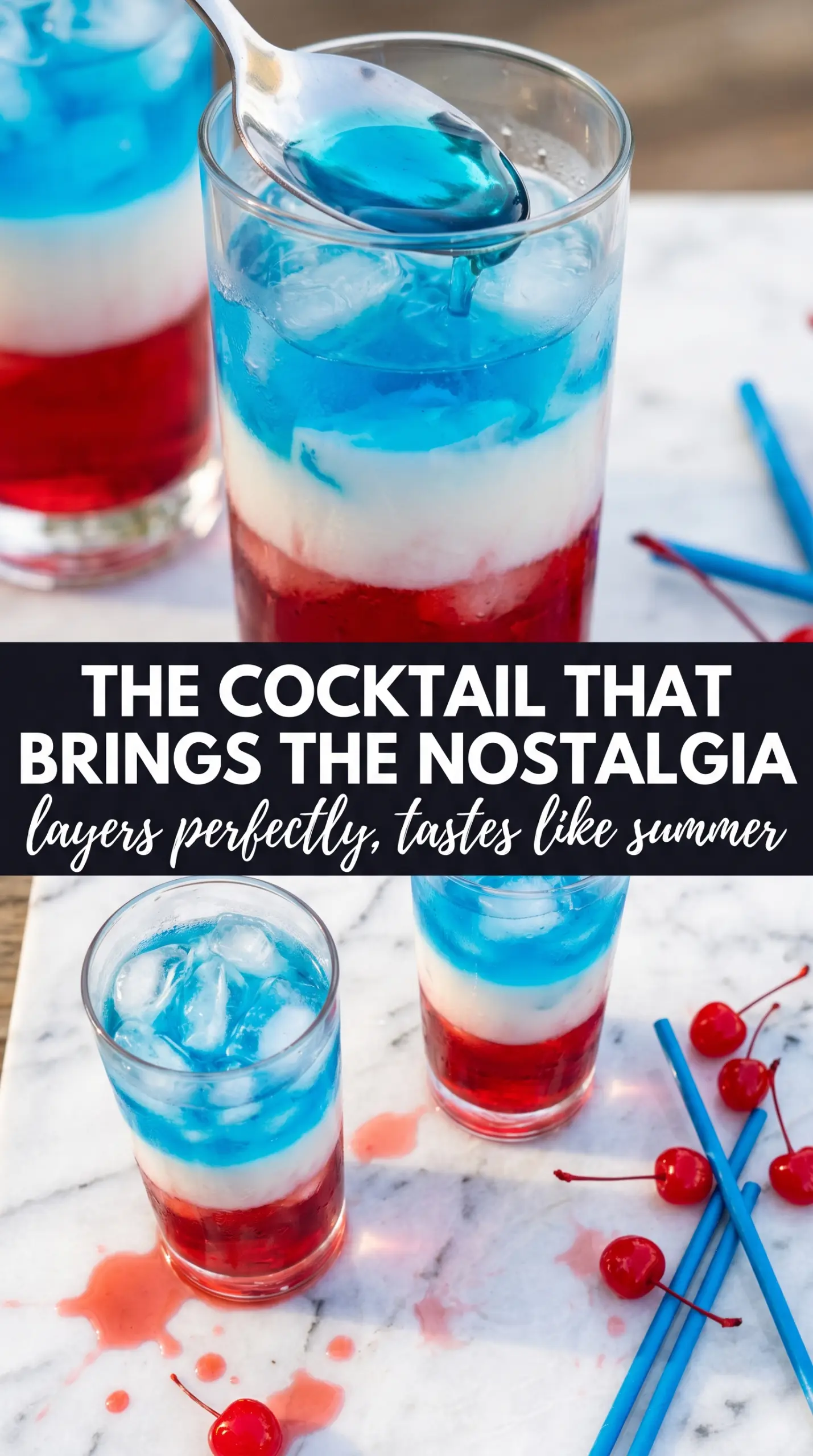 Bomb Pop Cocktail layered patriotic cocktail