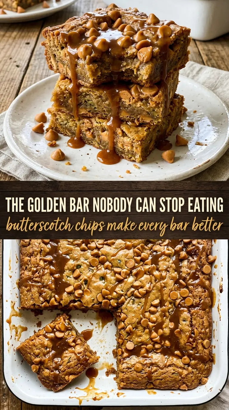 Butterscotch Zucchini Bars golden gooey caramel-chip
