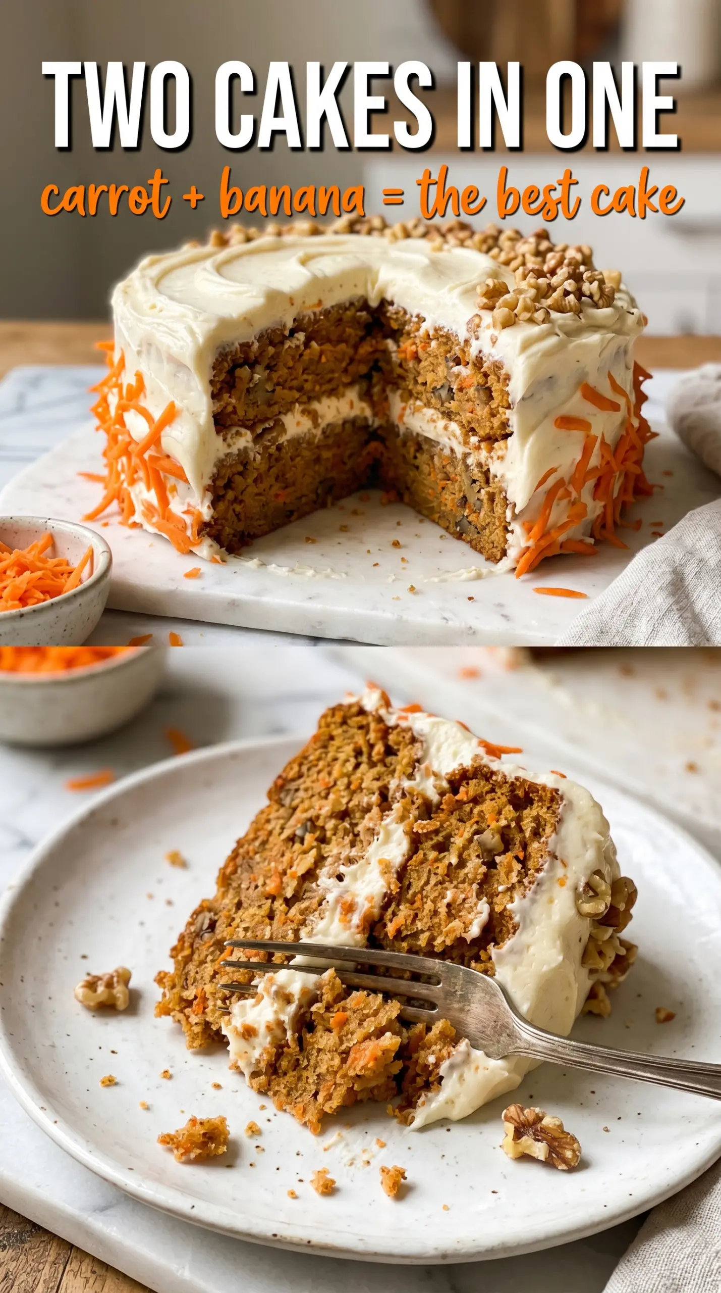 Carrot Banana Cake moist spiced frosted