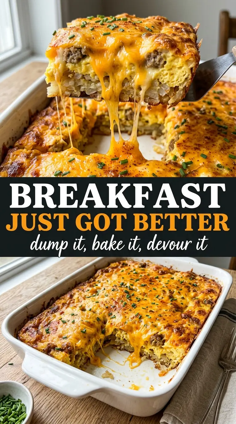 Cheesy Potato Breakfast Casserole golden, hearty, cheesy