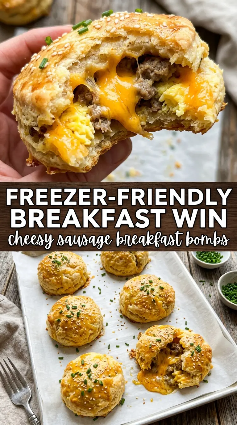 Cheesy sausage breakfast bombs golden cheesy biscuit bombs