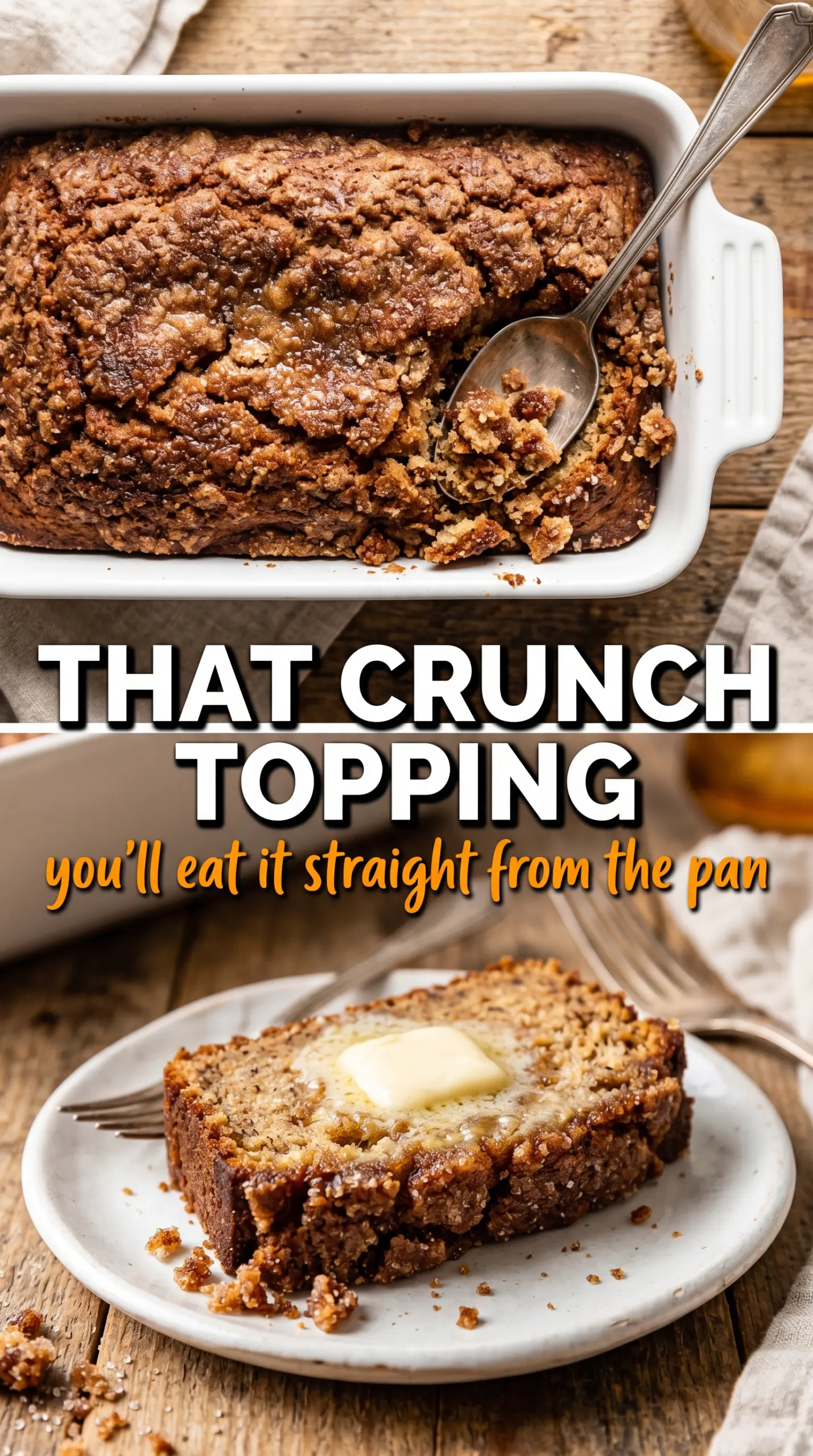 Cinnamon Crunch Banana Bread crunchy topping moist crumb